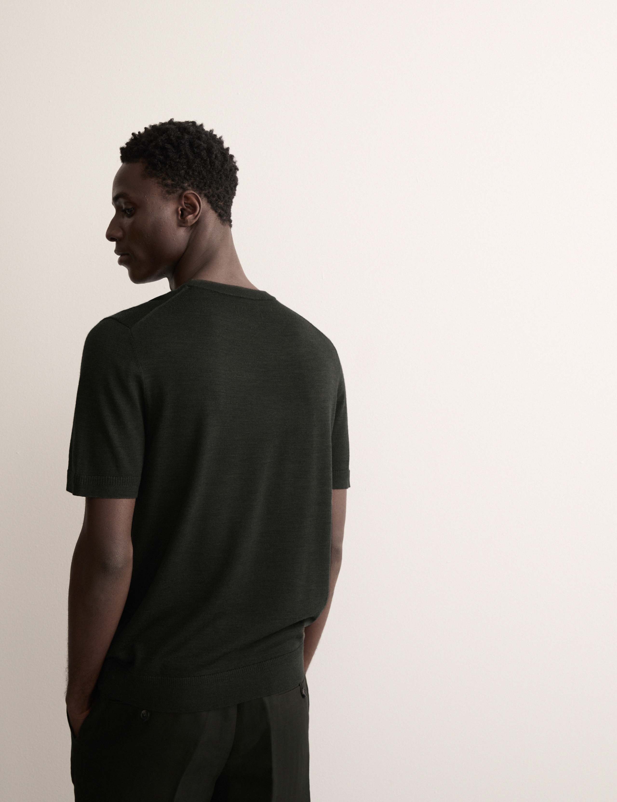 Merino Wool Rich Knitted T-Shirt with Silk 5 of 6