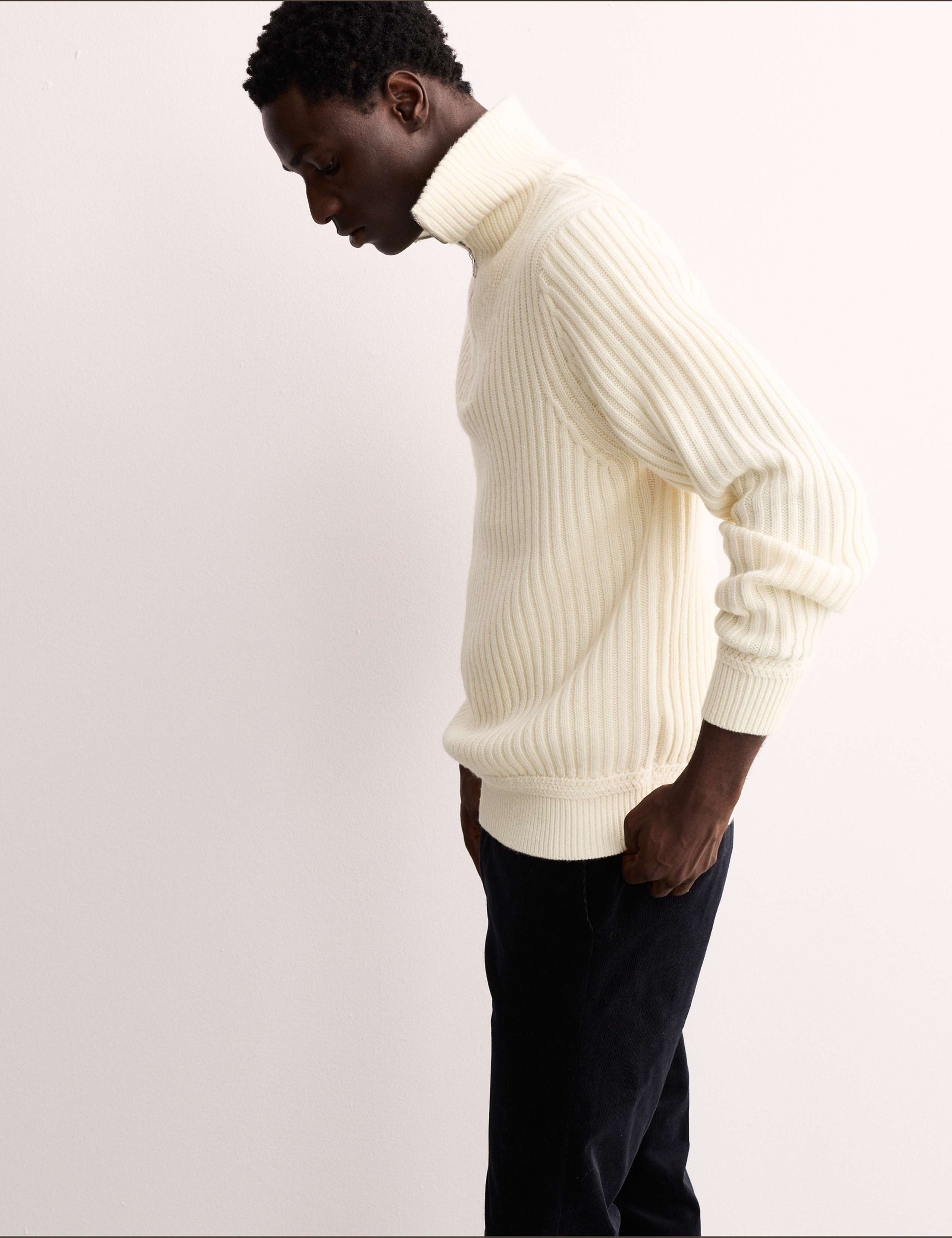 Pure Lambswool Half Zip Bib Jumper 3 of 8