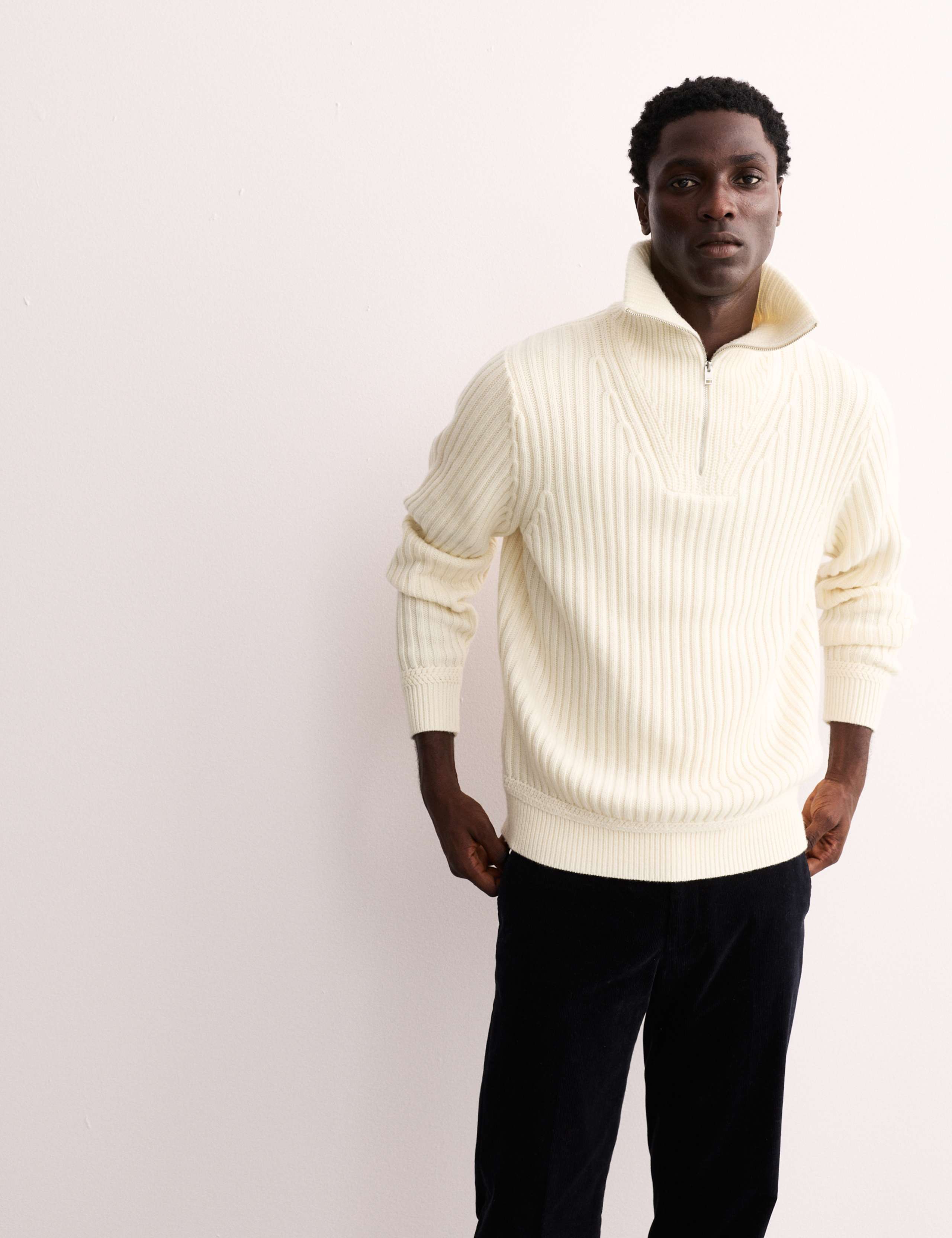 Pure Lambswool Half Zip Bib Jumper 4 of 8