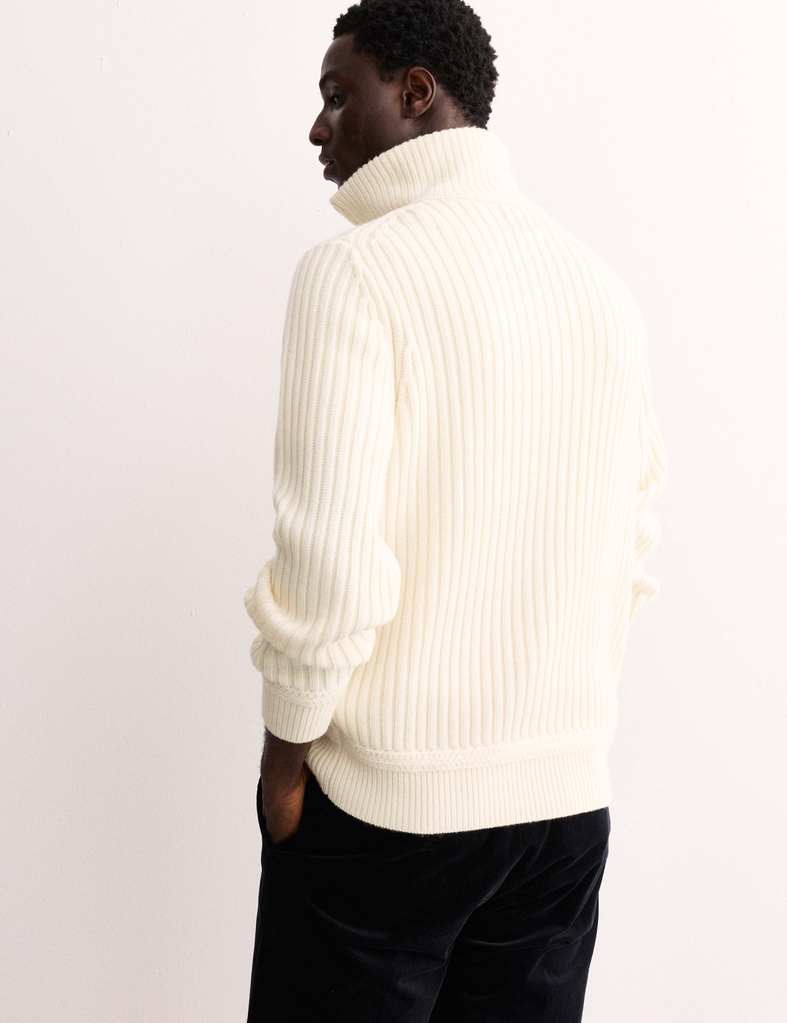 Pure Lambswool Half Zip Bib Jumper 5 of 8