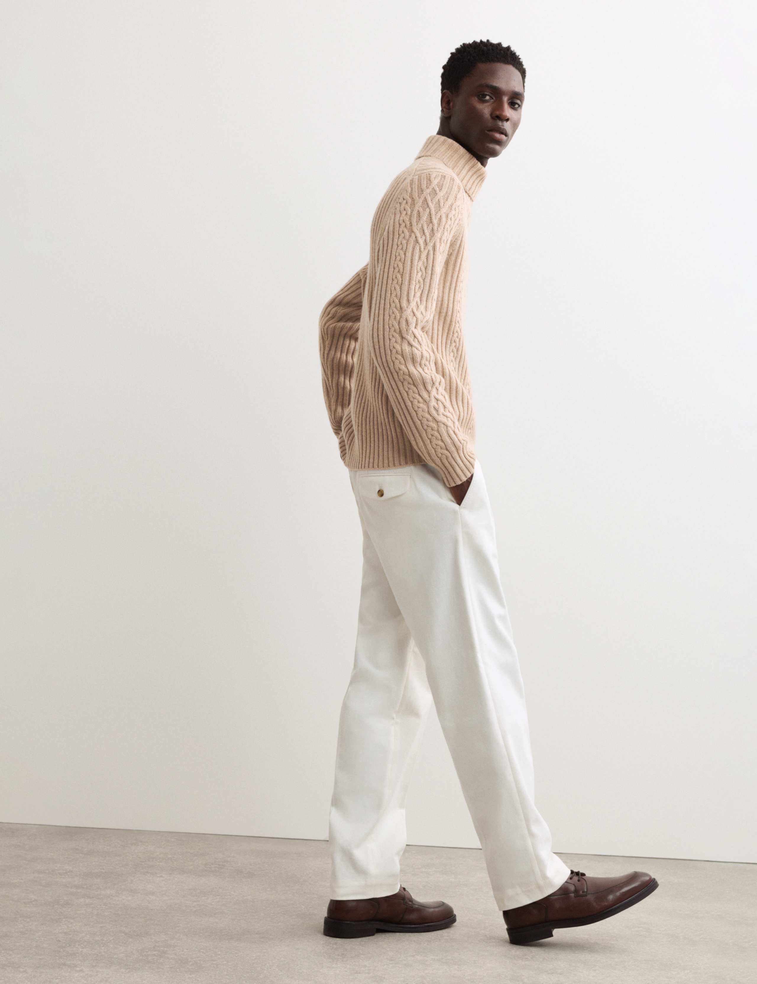 Pure Lambswool Cable Roll Neck Jumper 6 of 7