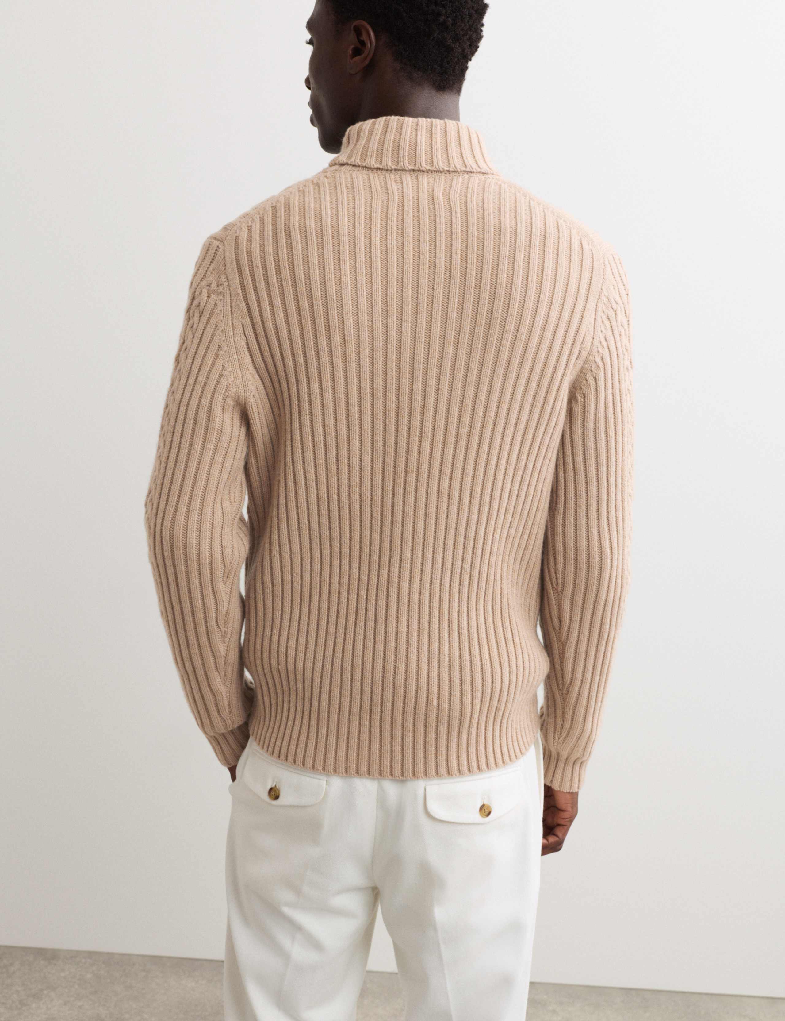 Pure Lambswool Cable Roll Neck Jumper 7 of 7