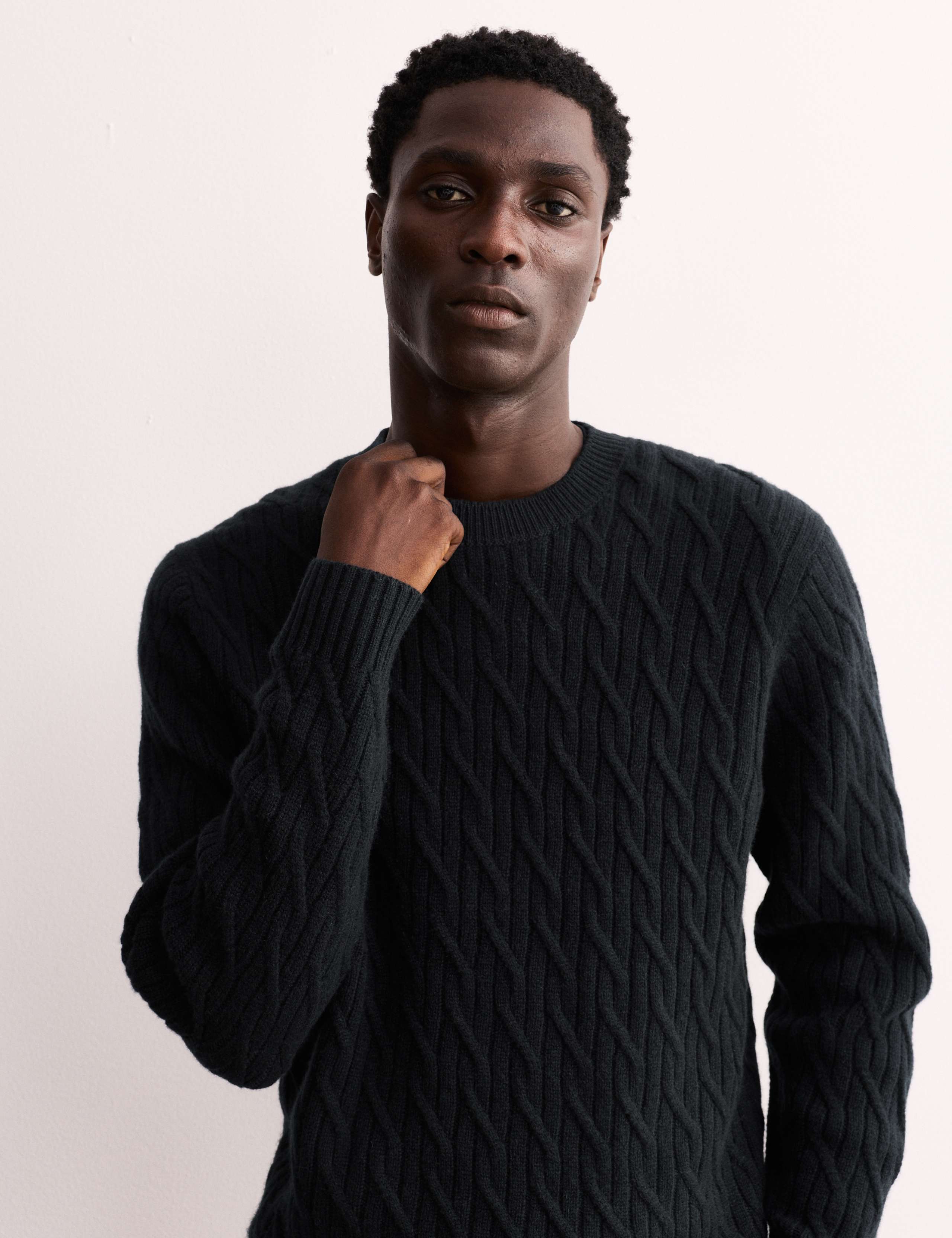 Pure Cashmere Cable Crew Neck Jumper 4 of 8