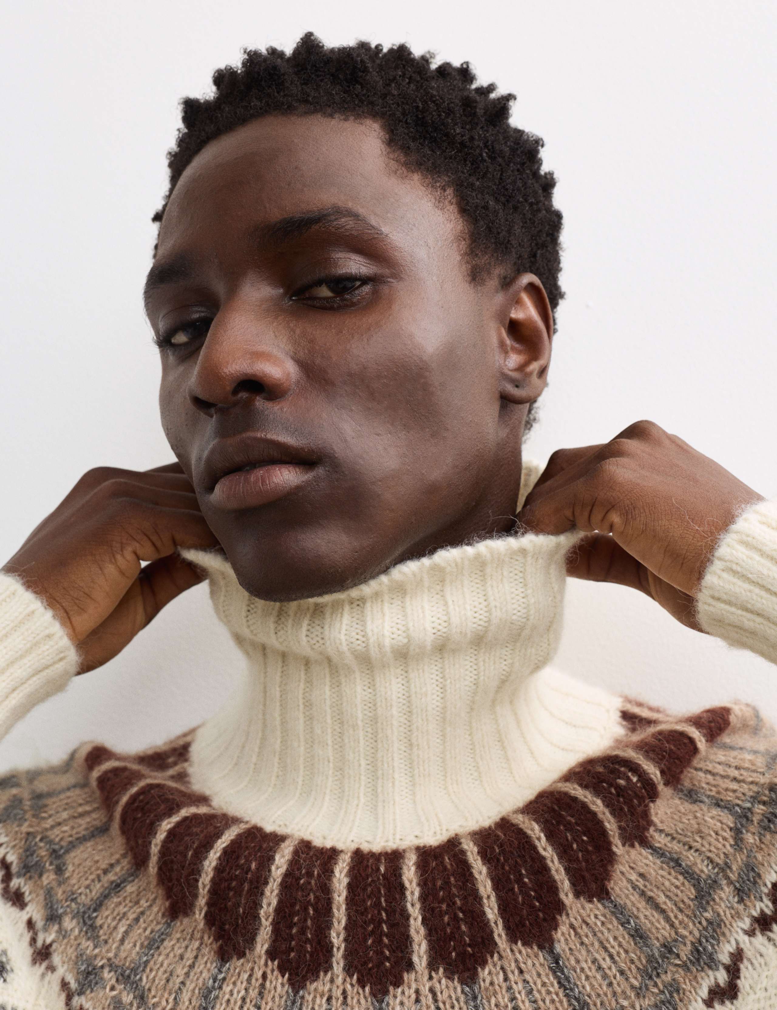 Alpaca Blend Fair Isle Roll Neck Knitted Jumper 4 of 7