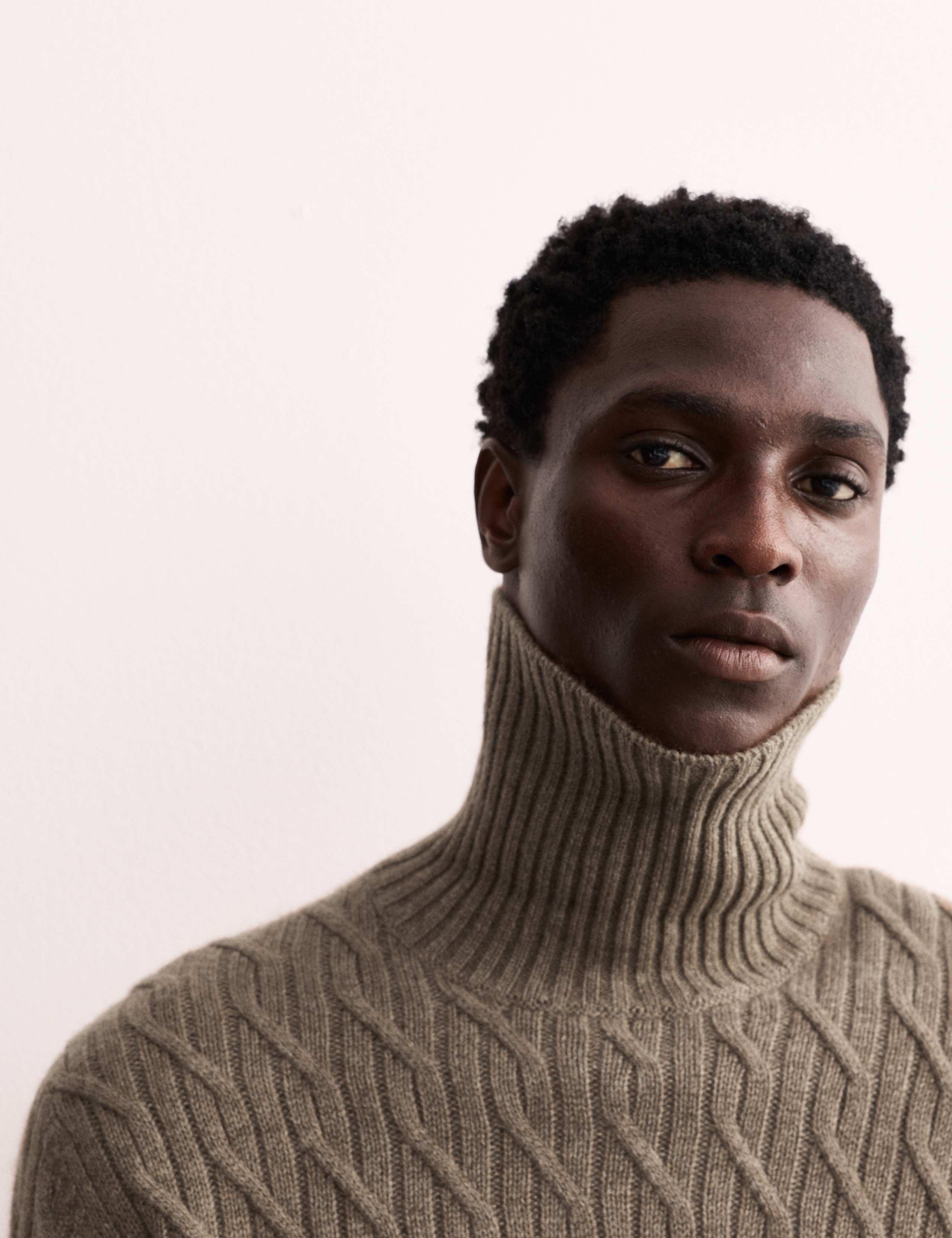 Pure Cashmere Diagonal Roll Neck Jumper 4 of 8