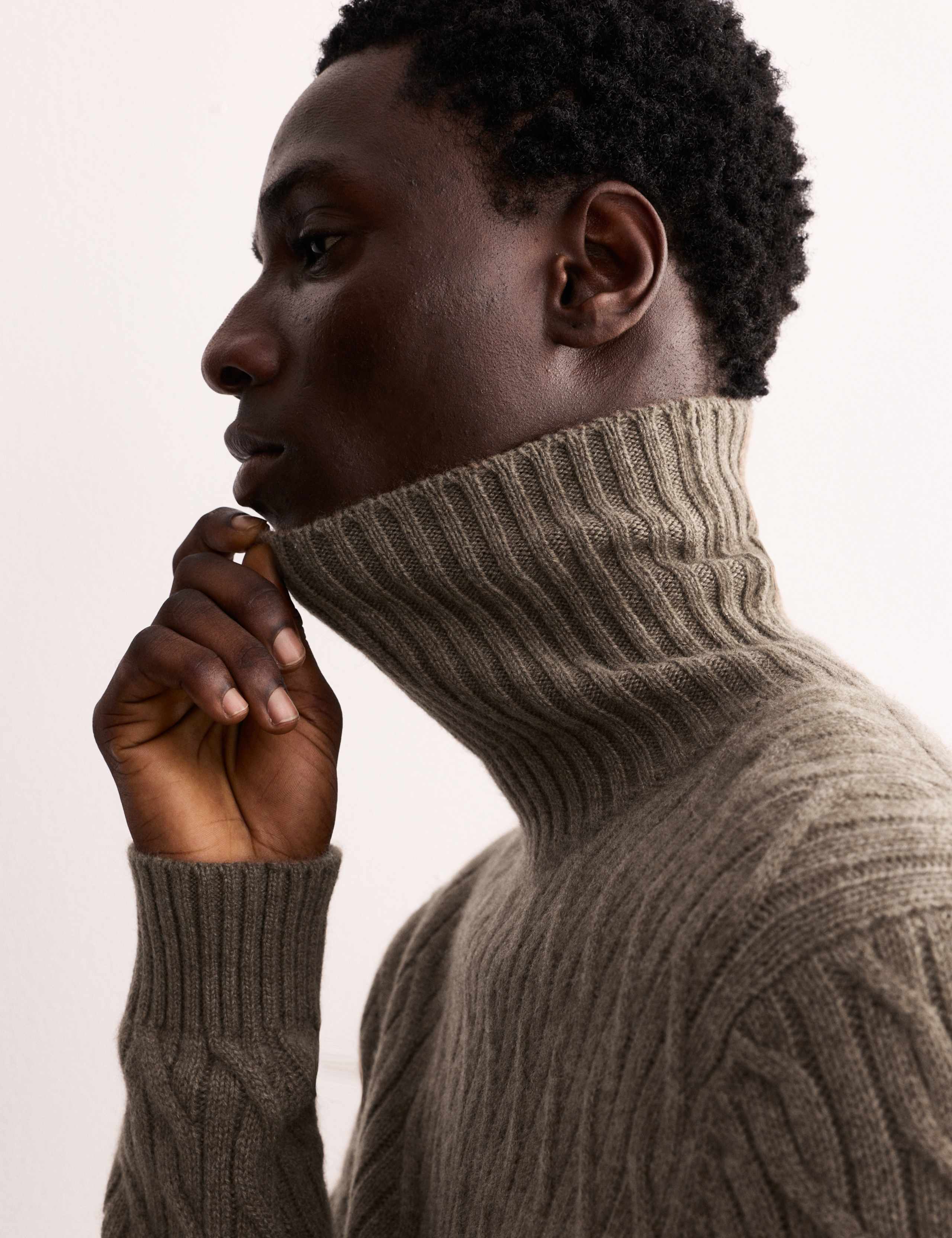 Pure Cashmere Diagonal Roll Neck Jumper 6 of 8