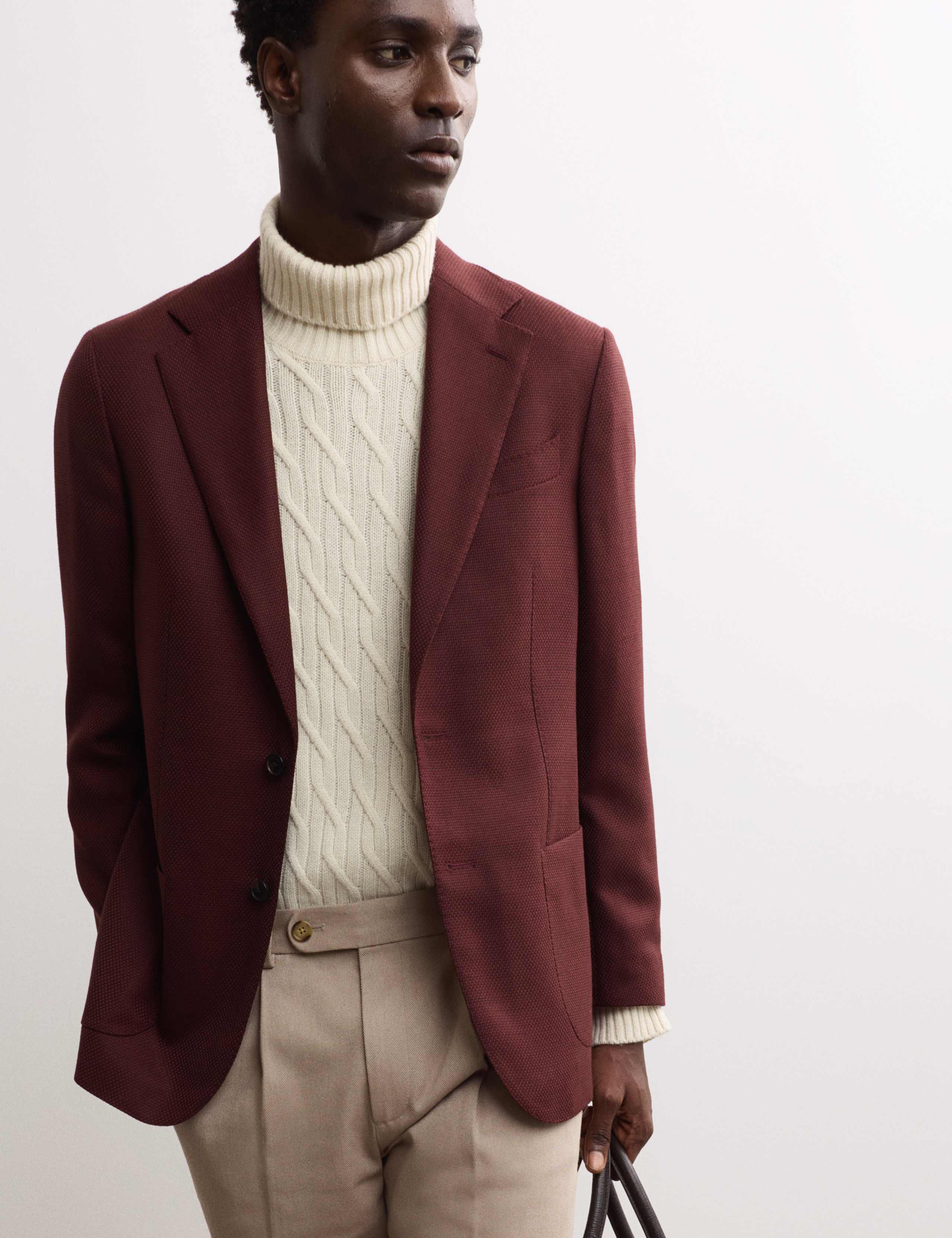 Pure Cashmere Diagonal Roll Neck Jumper 7 of 8