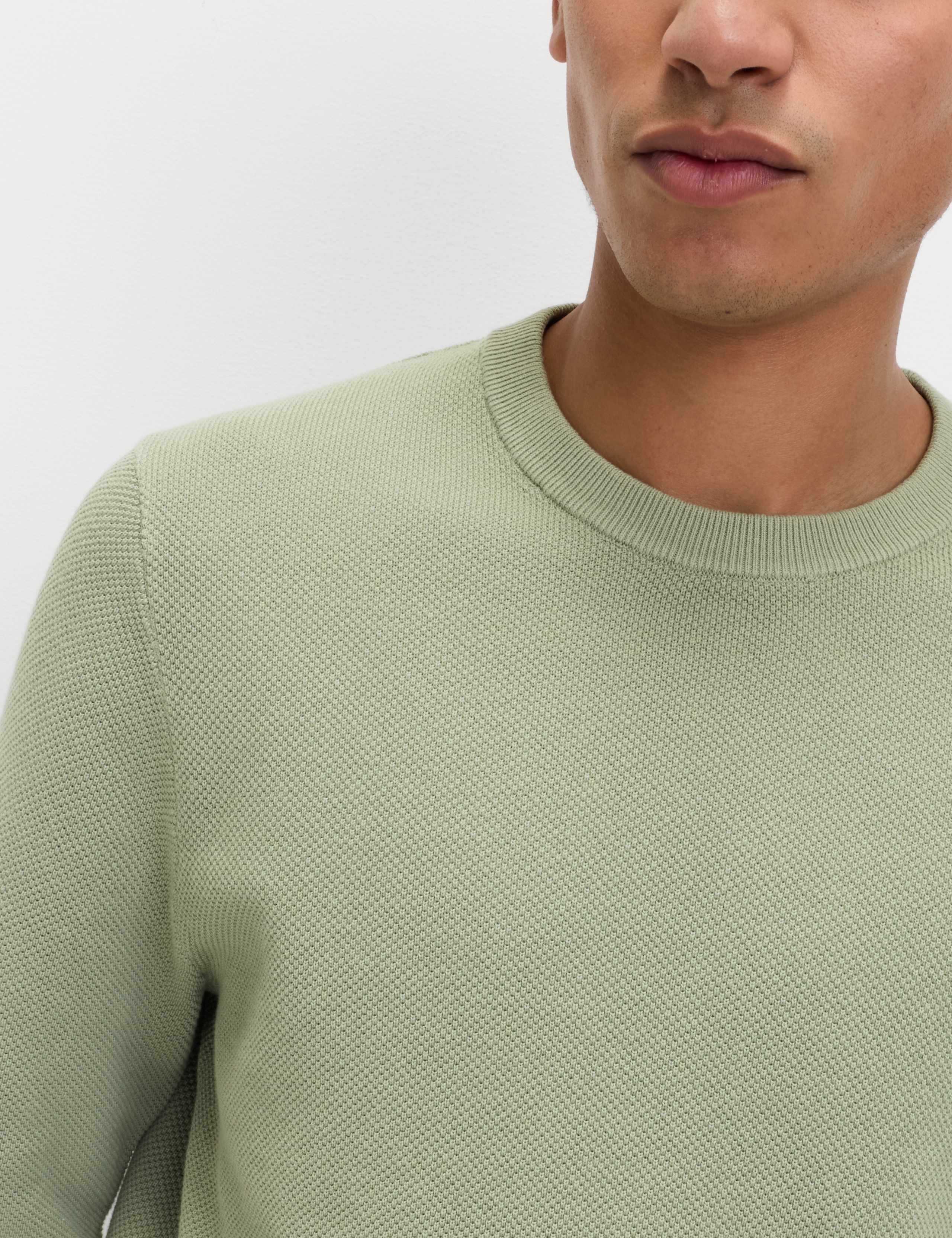 Pure Cotton Textured Crew Neck Jumper 5 of 6