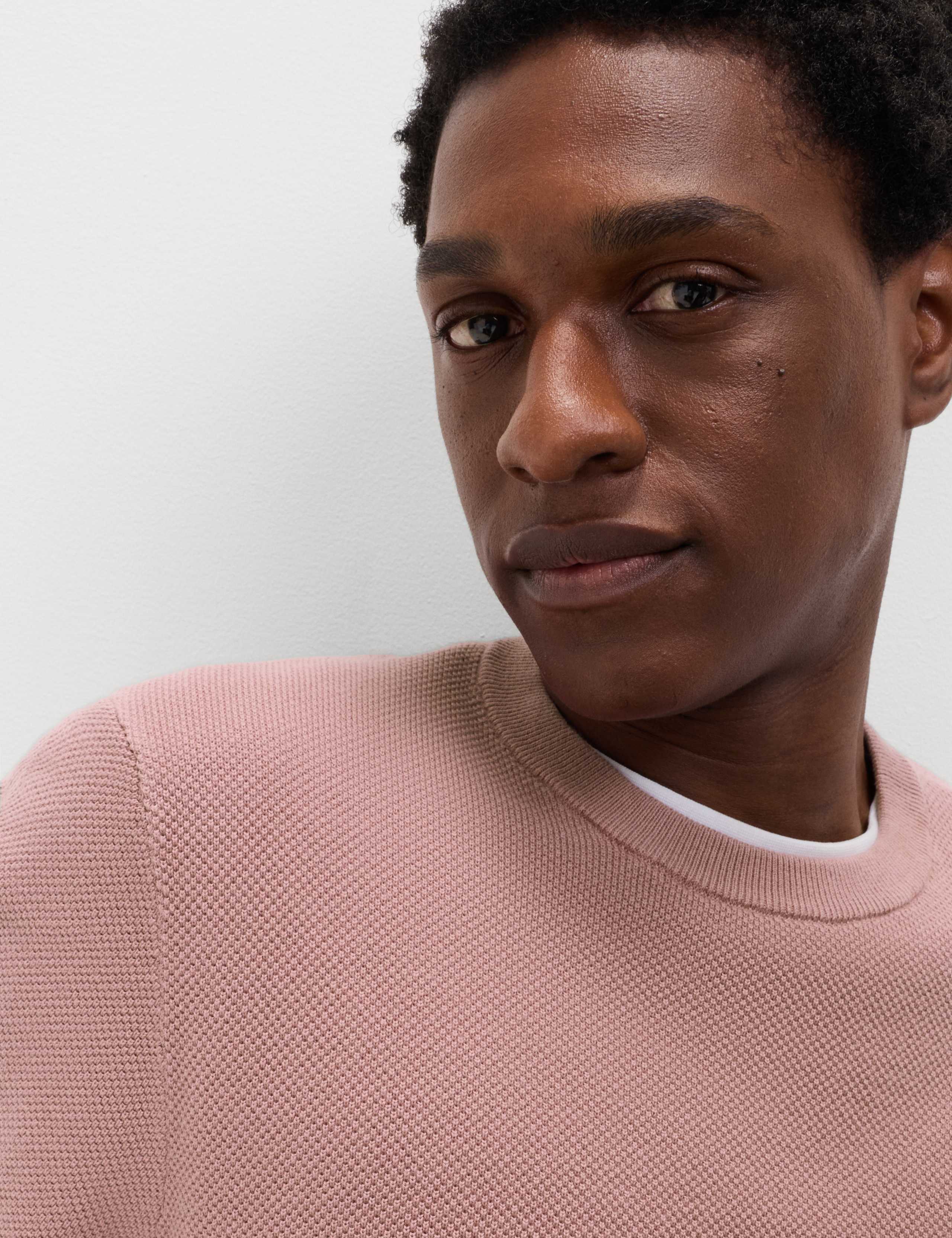 Pure Cotton Textured Crew Neck Jumper 3 of 5