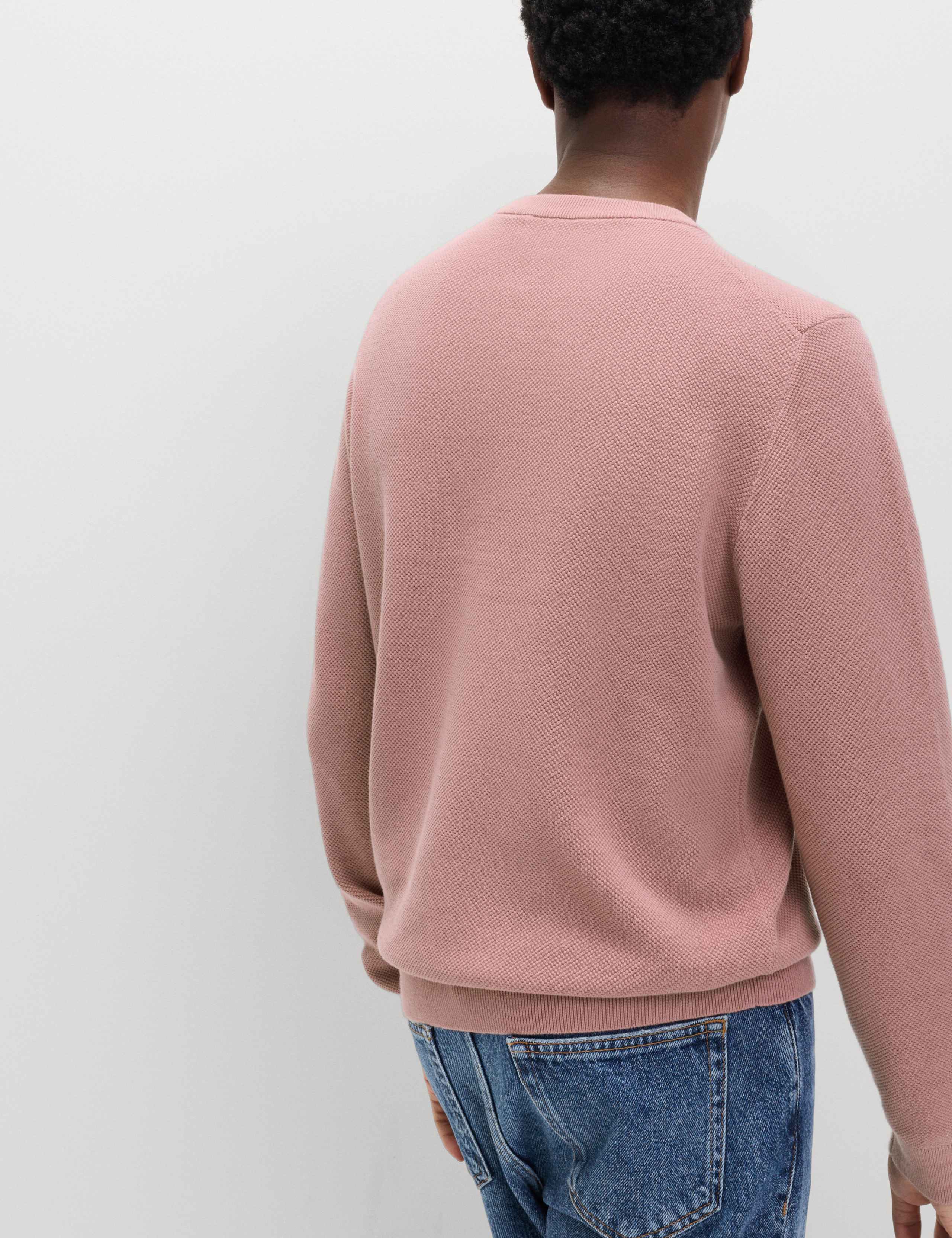 Pure Cotton Textured Crew Neck Jumper 4 of 5
