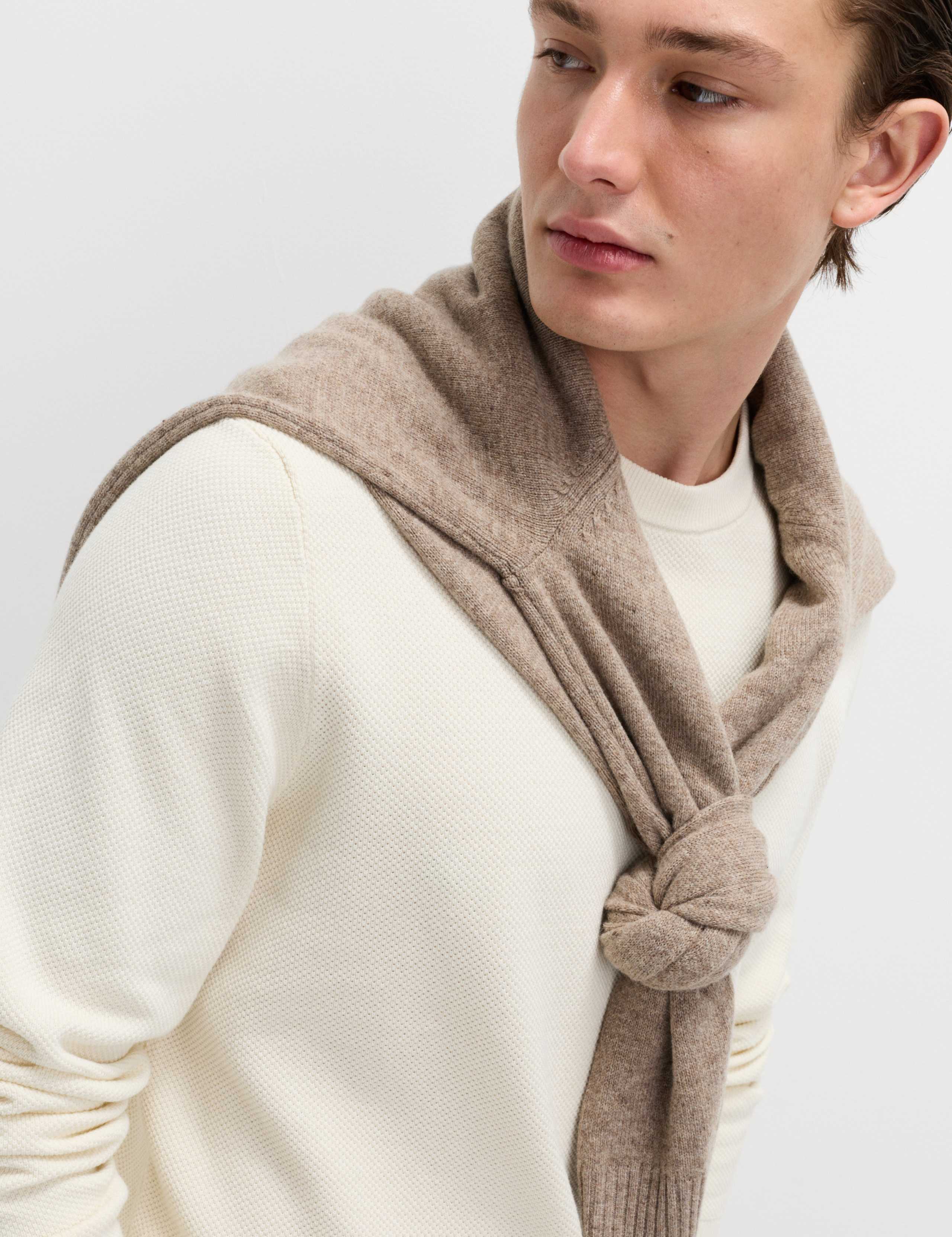 Pure Cotton Textured Crew Neck Jumper 3 of 6