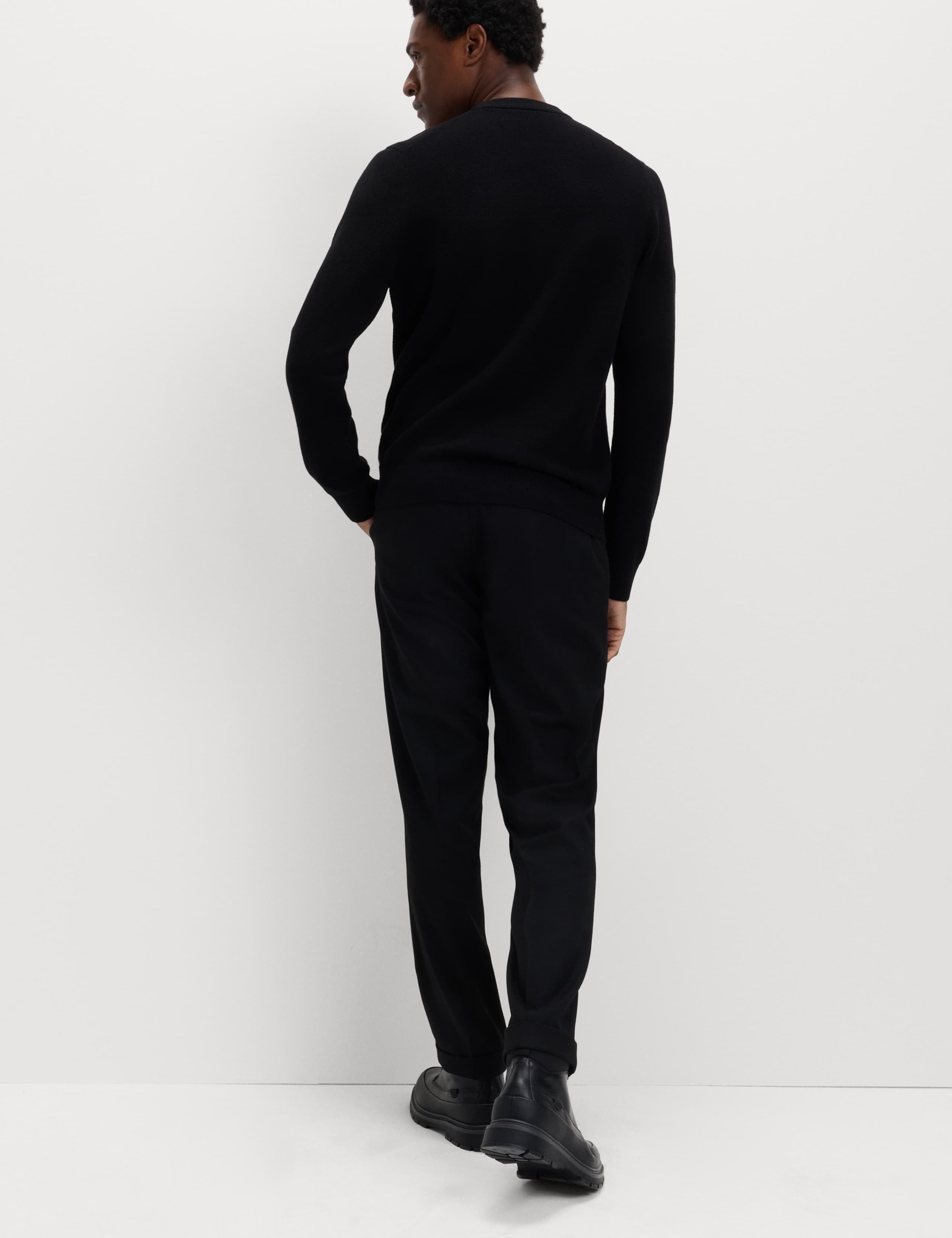 Pure Cotton Textured Crew Neck Jumper 6 of 6