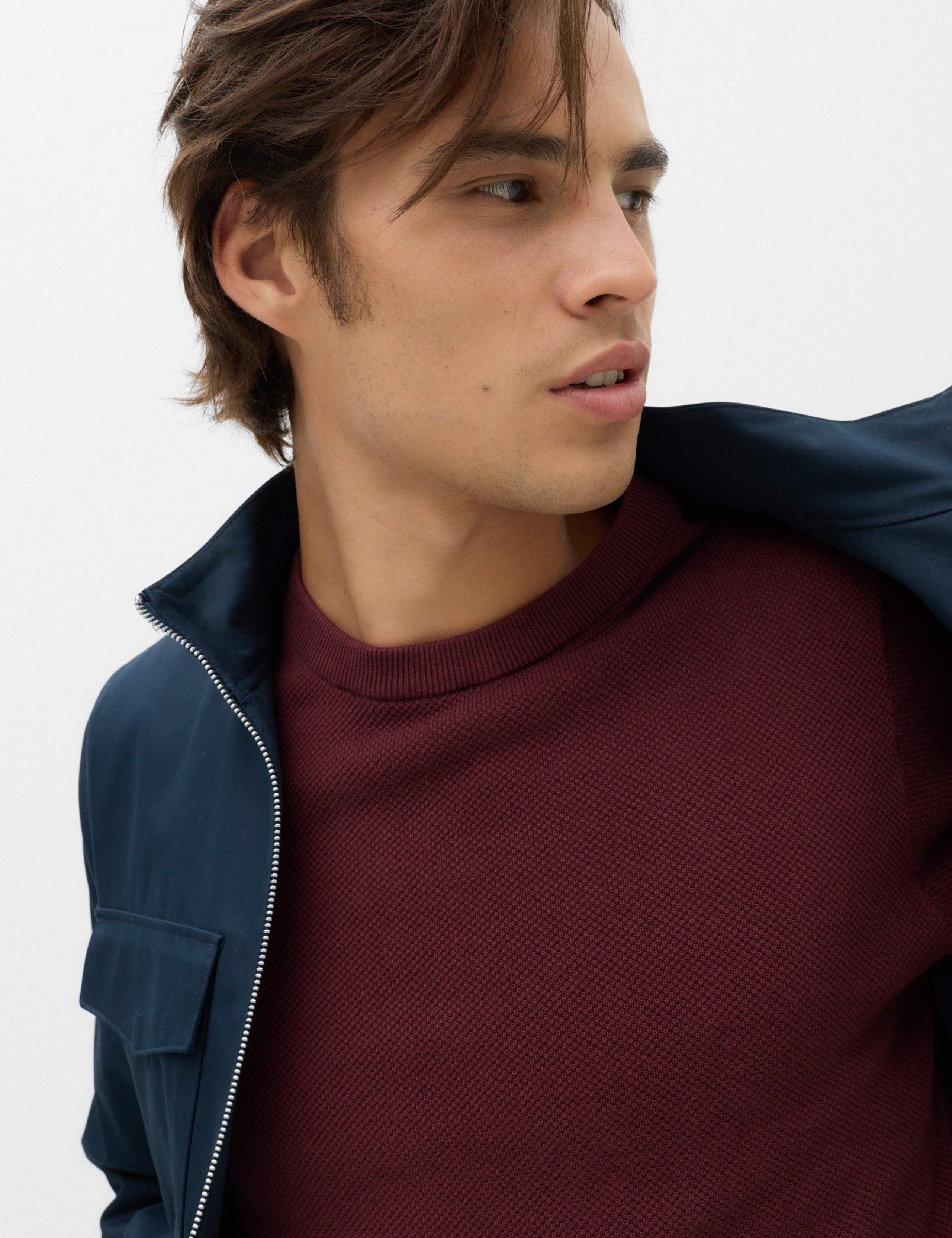 Pure Cotton Textured Crew Neck Jumper 3 of 6