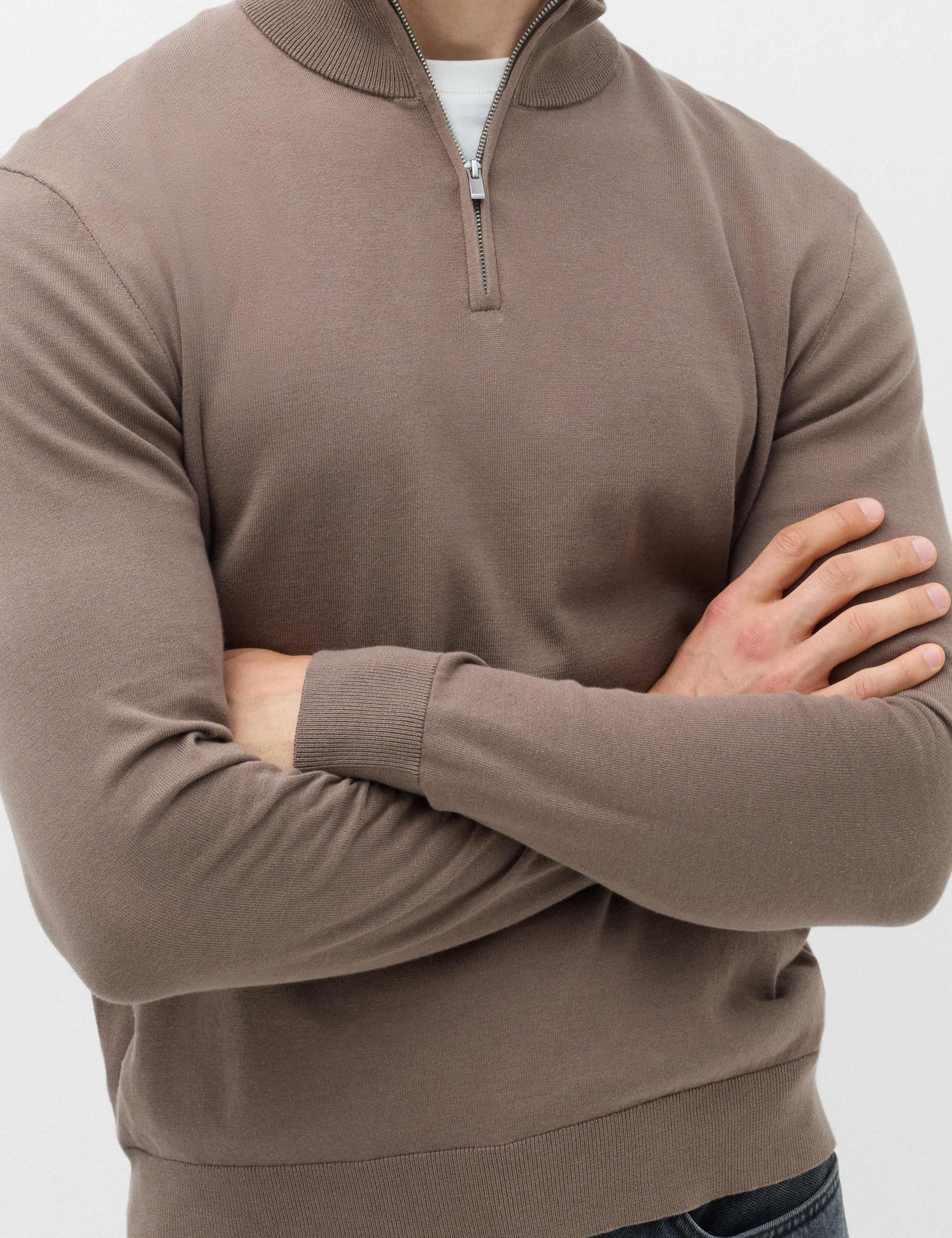 Pure Cotton Half Zip Jumper 4 of 6