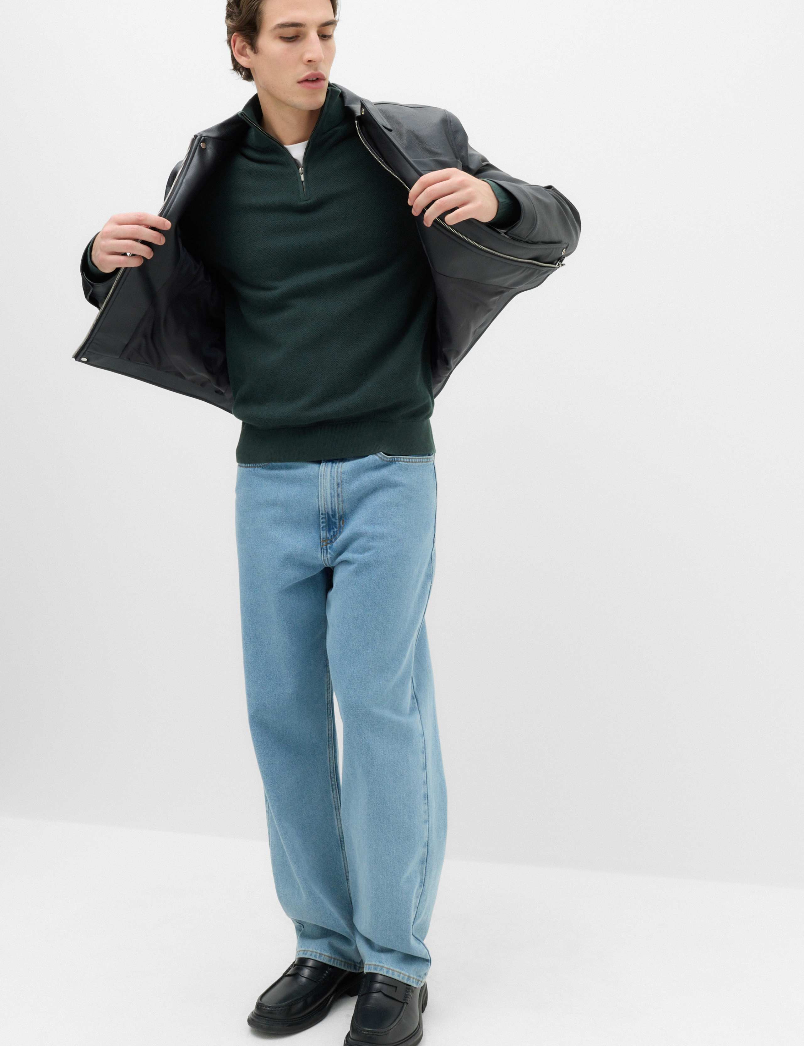 Pure Cotton Textured Half Zip Jumper 6 of 6