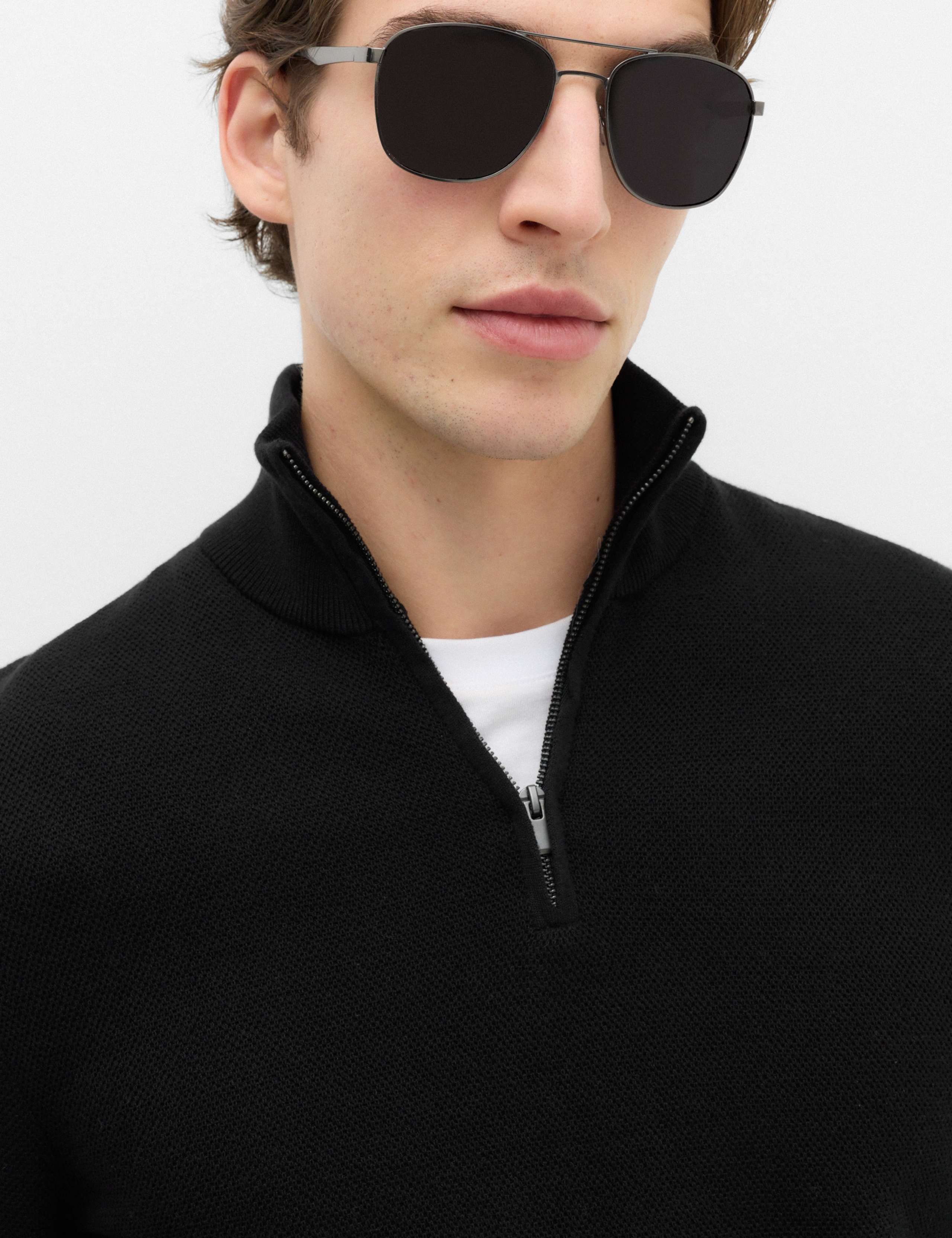 Pure Cotton Textured Half Zip Jumper 3 of 5