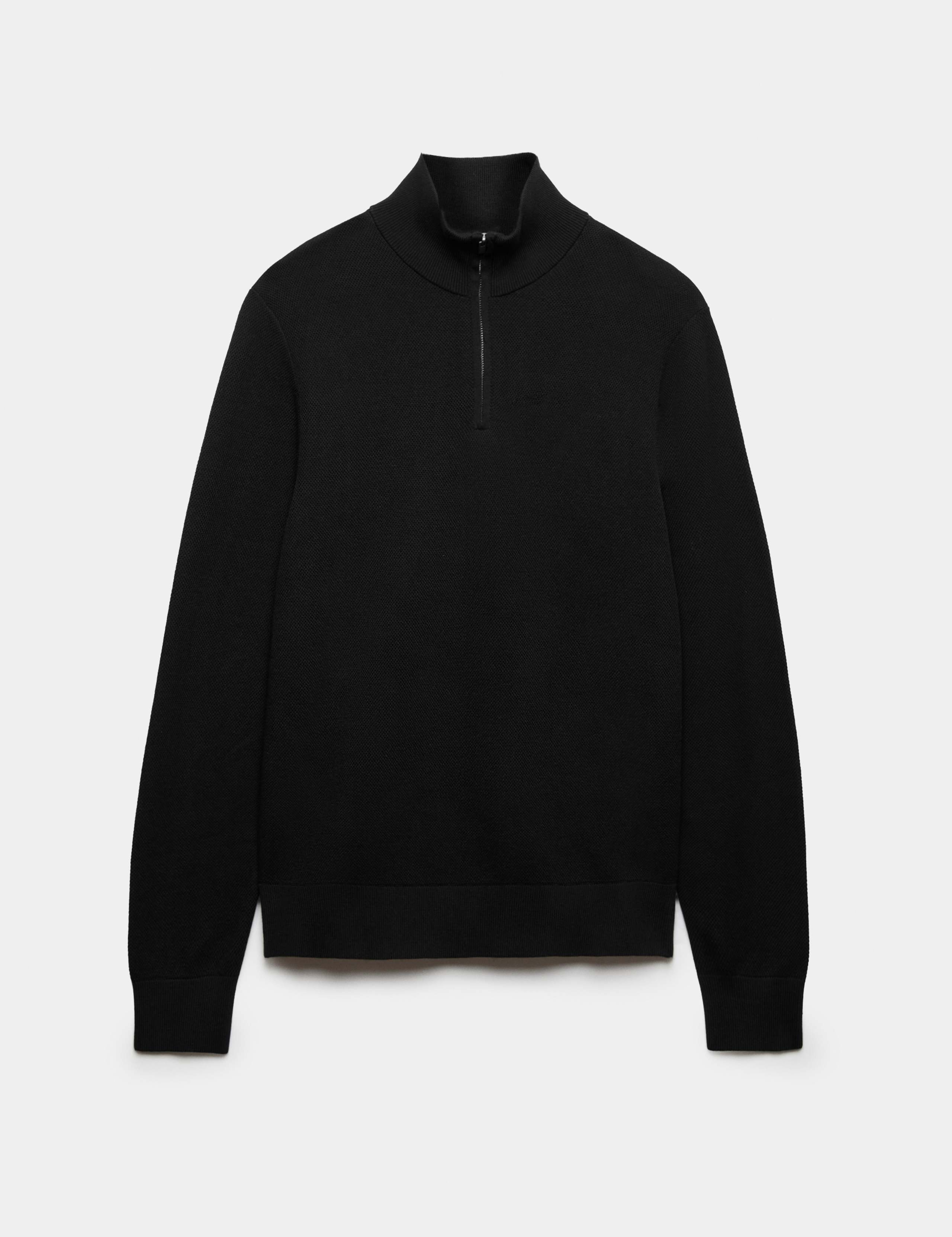 Pure Cotton Textured Half Zip Jumper 2 of 5