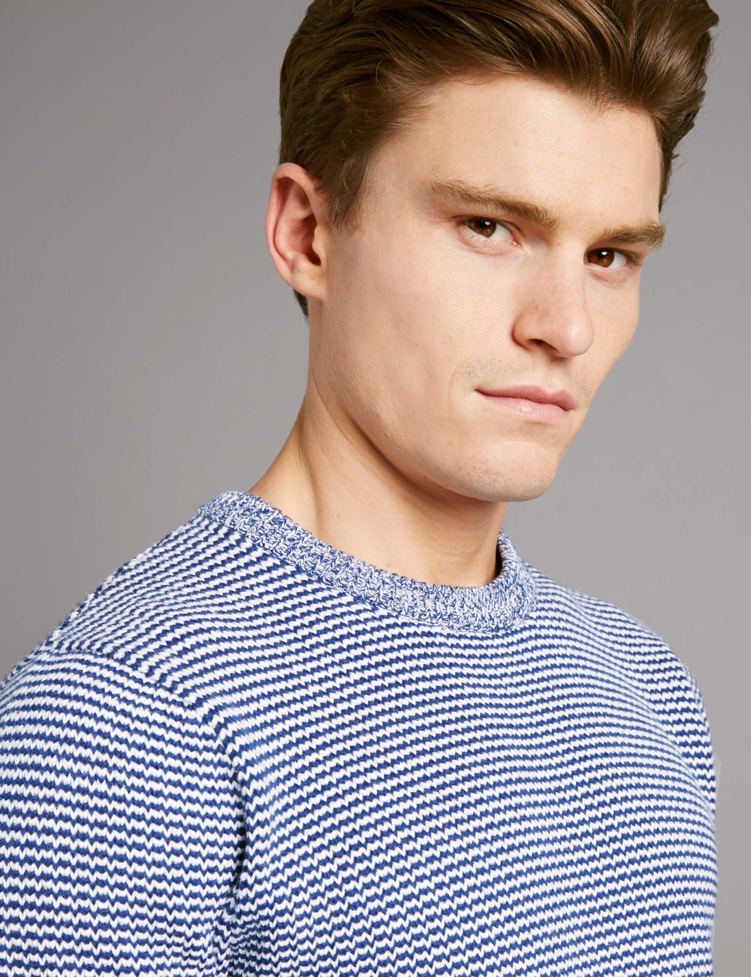 Pure Cotton Textured Slim Fit Jumper 4 of 4