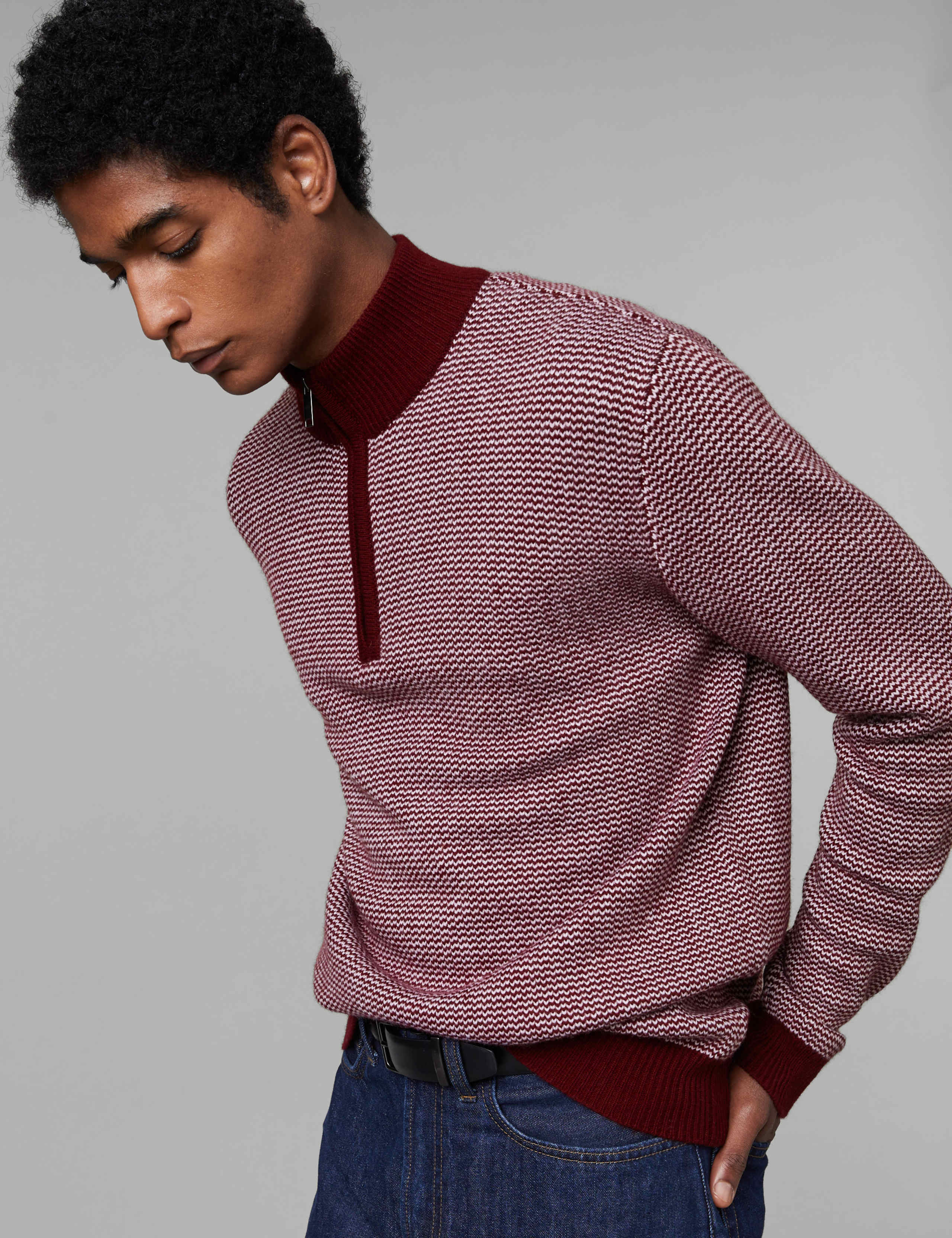 Wool Rich Half Zip Jumper with Cashmere 5 of 7