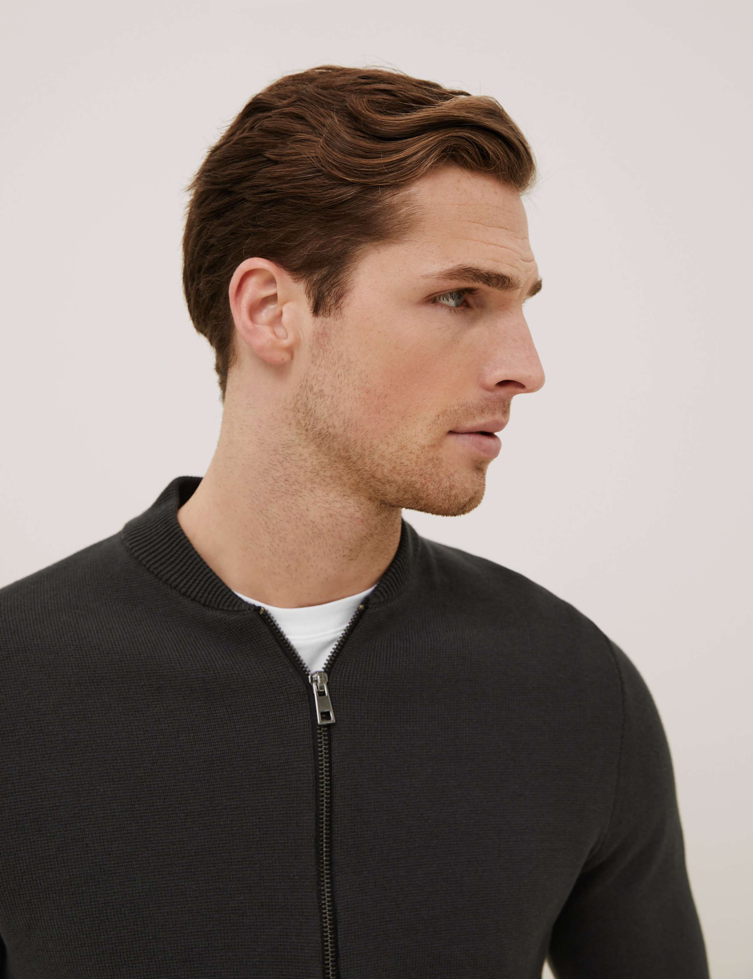 Cotton Knitted Bomber Jacket 3 of 6