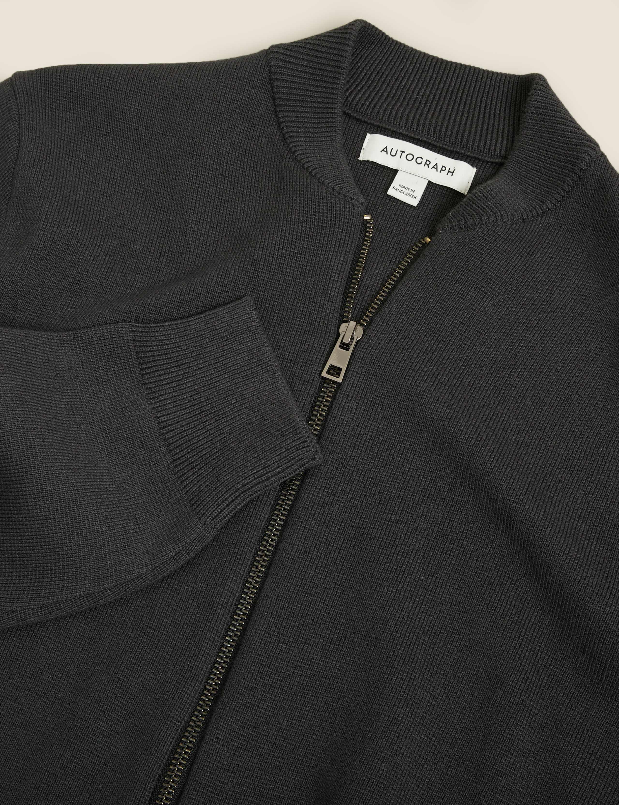 Cotton Knitted Bomber Jacket 5 of 6