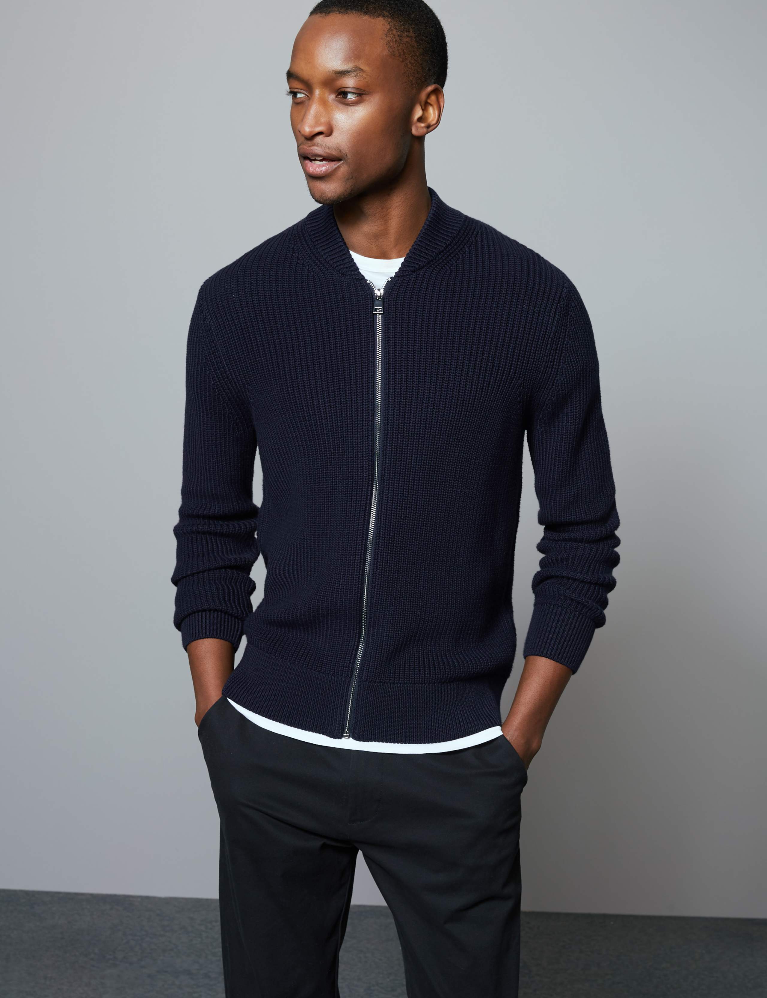 Supima® Cotton Rich Zip Through Cardigan 1 of 4
