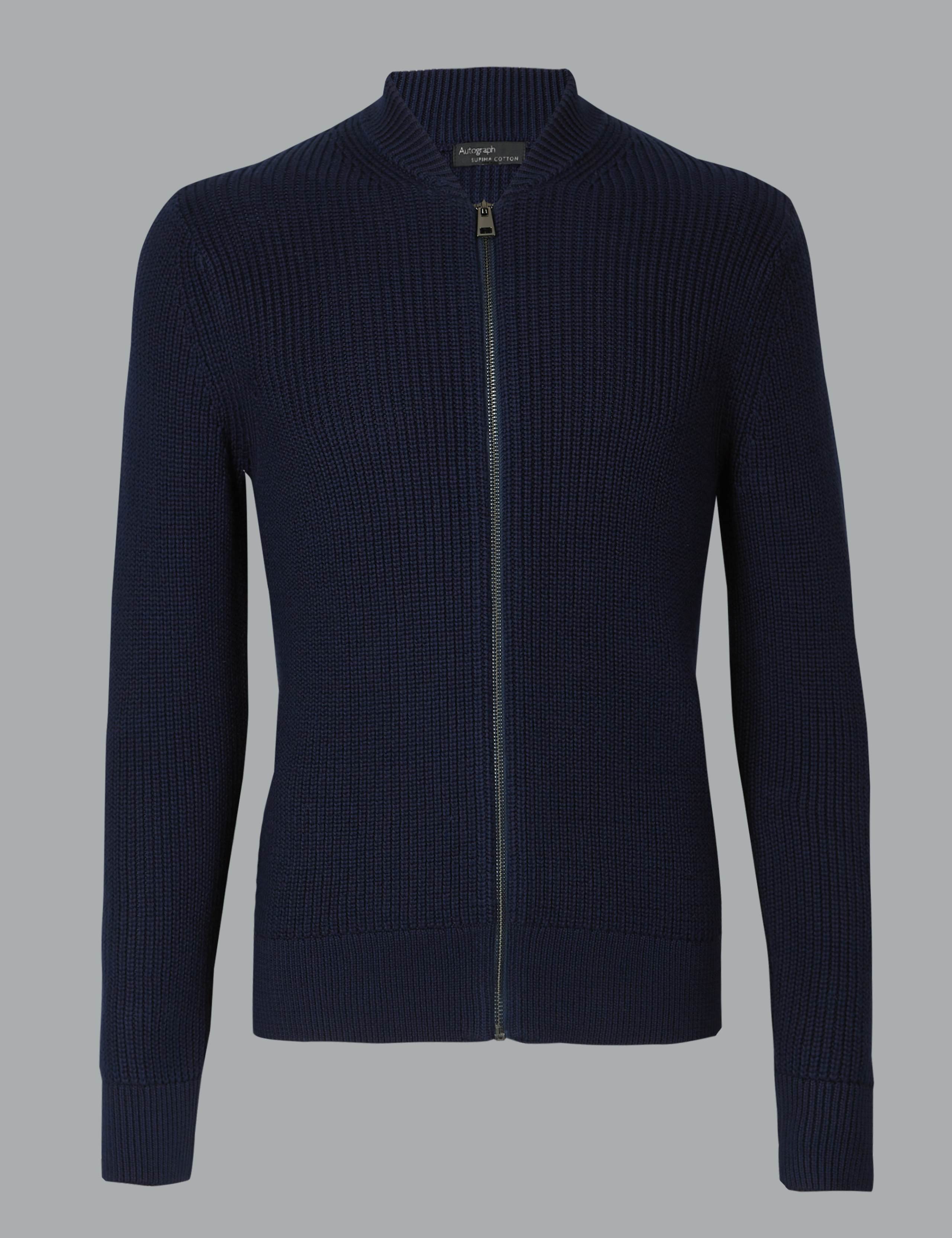 Supima® Cotton Rich Zip Through Cardigan 2 of 4