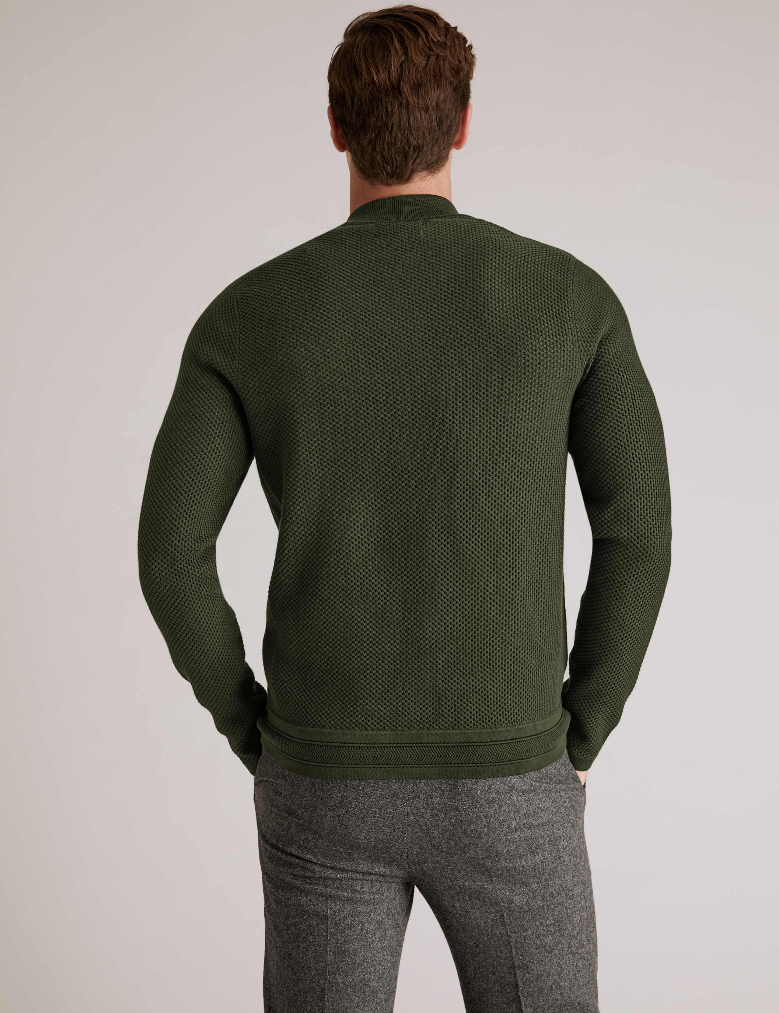 Cotton Modal Textured Knitted Bomber 4 of 4