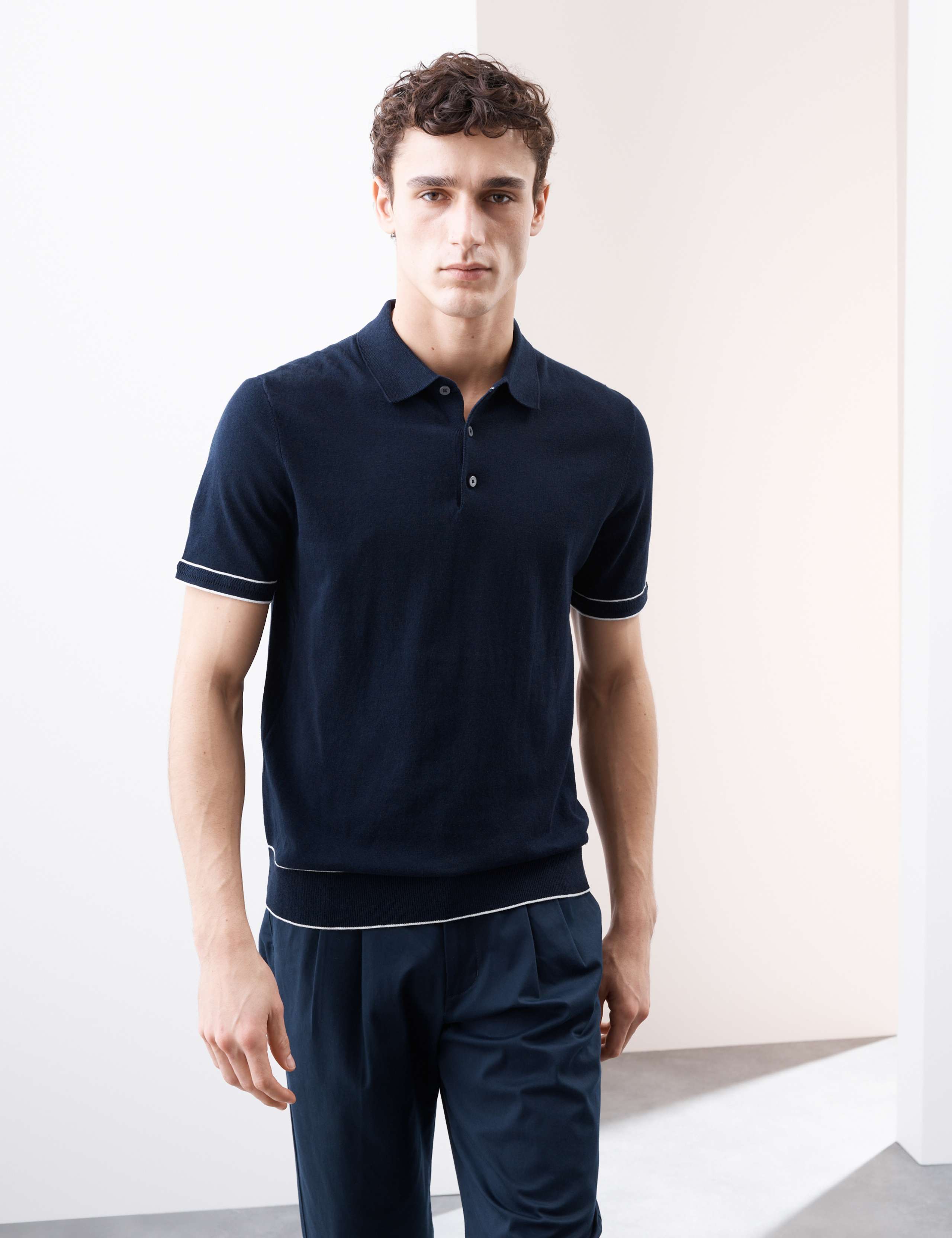 Silk Cotton Knitted Polo Shirt 4 of 7