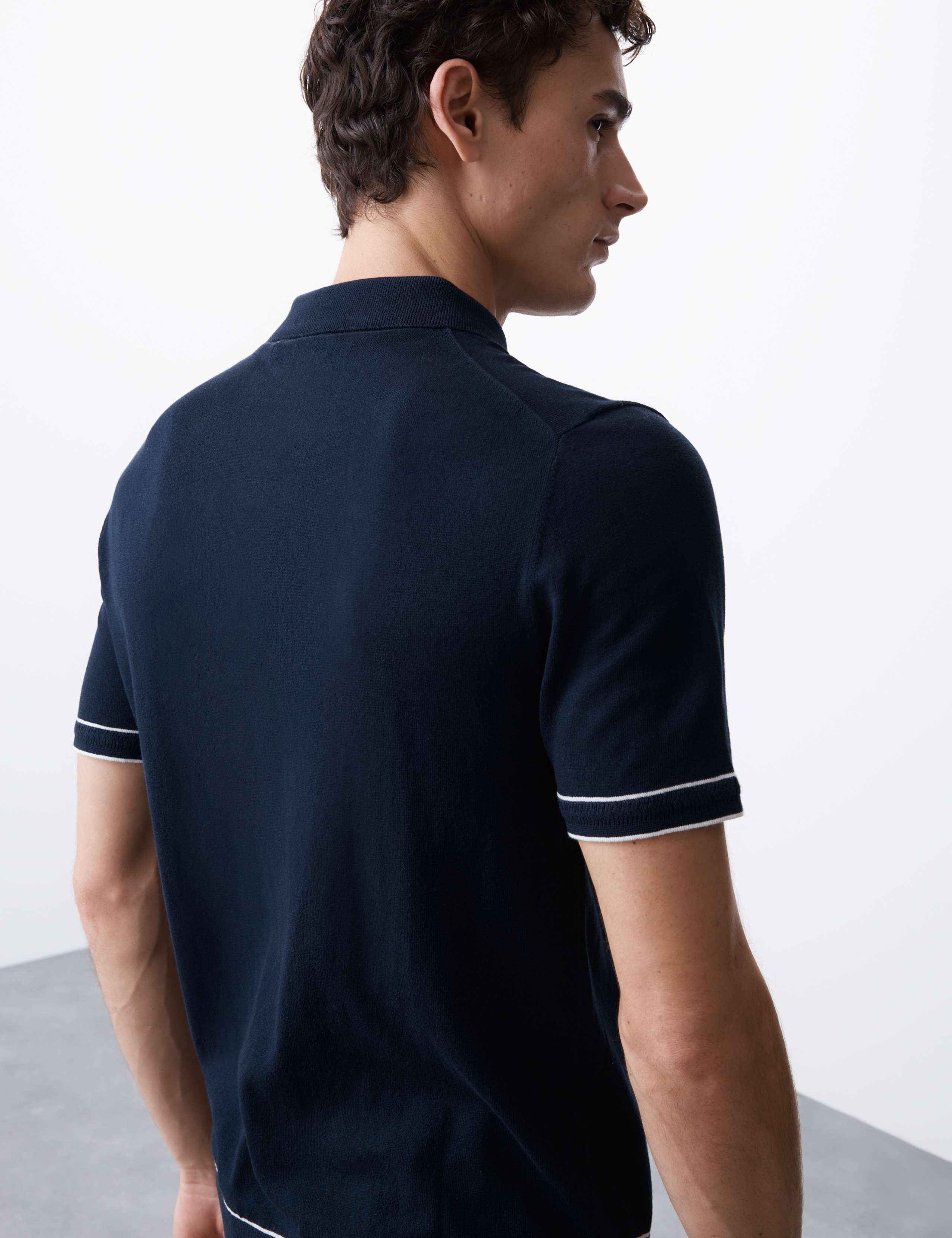 Silk Cotton Knitted Polo Shirt 5 of 7