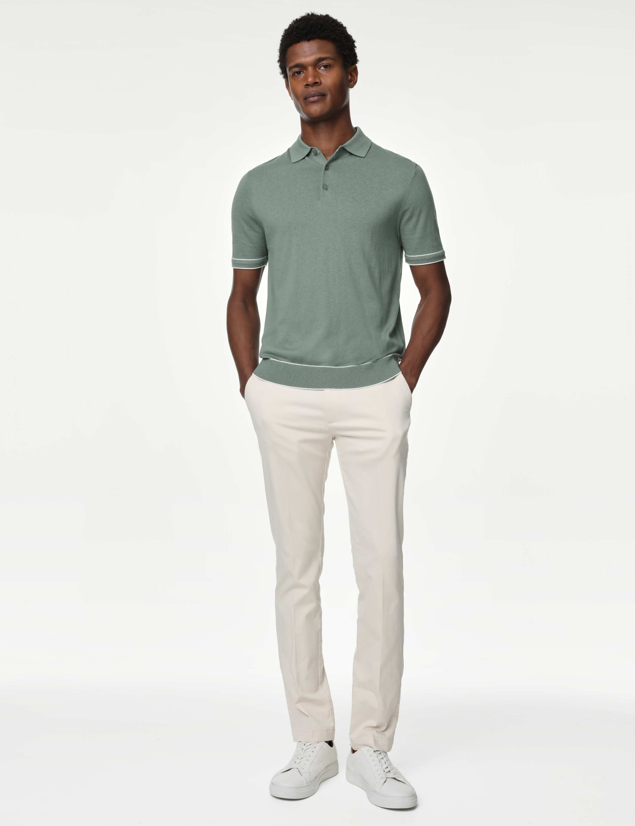 Silk Cotton Knitted Polo Shirt 3 of 5