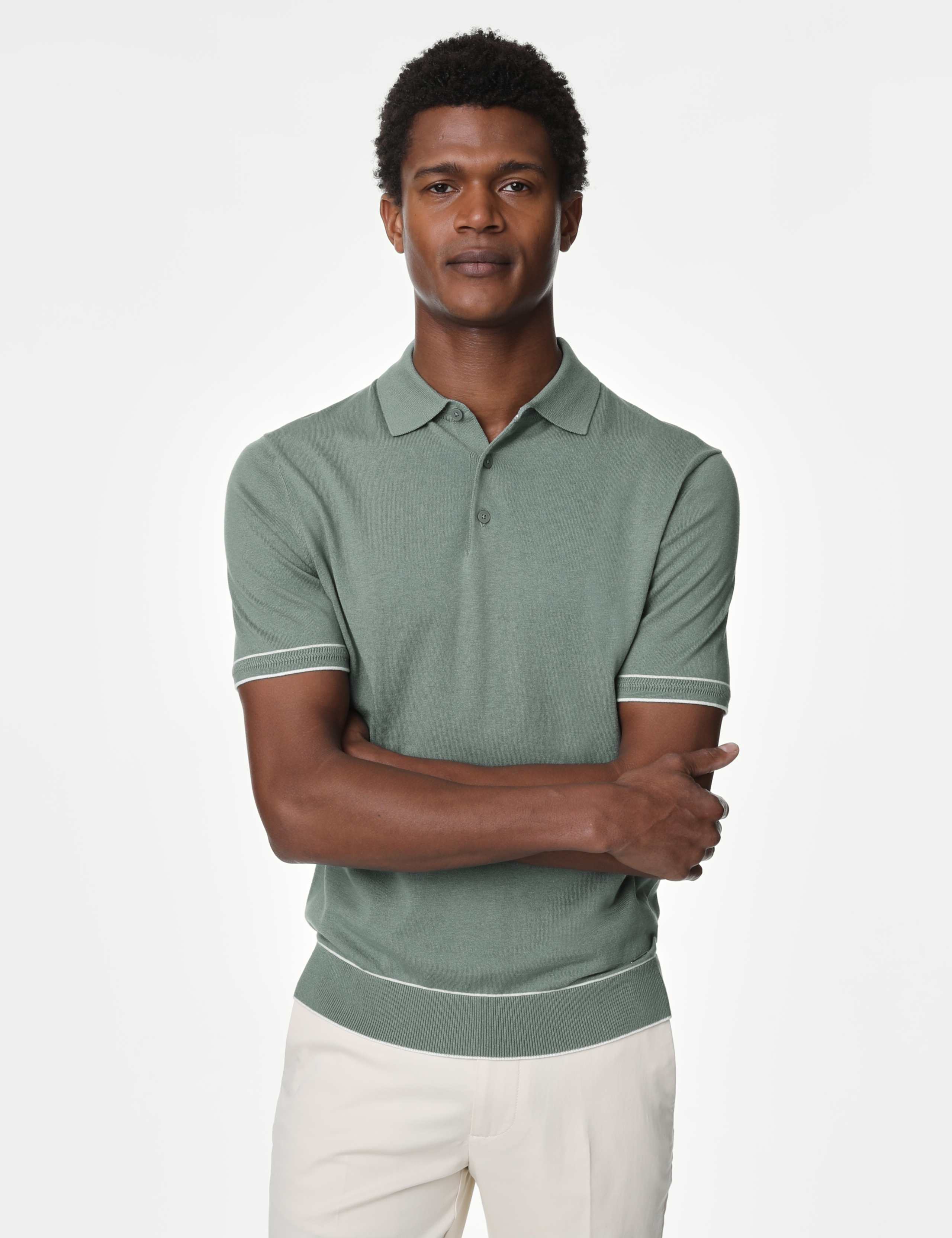 Silk Cotton Knitted Polo Shirt 4 of 5