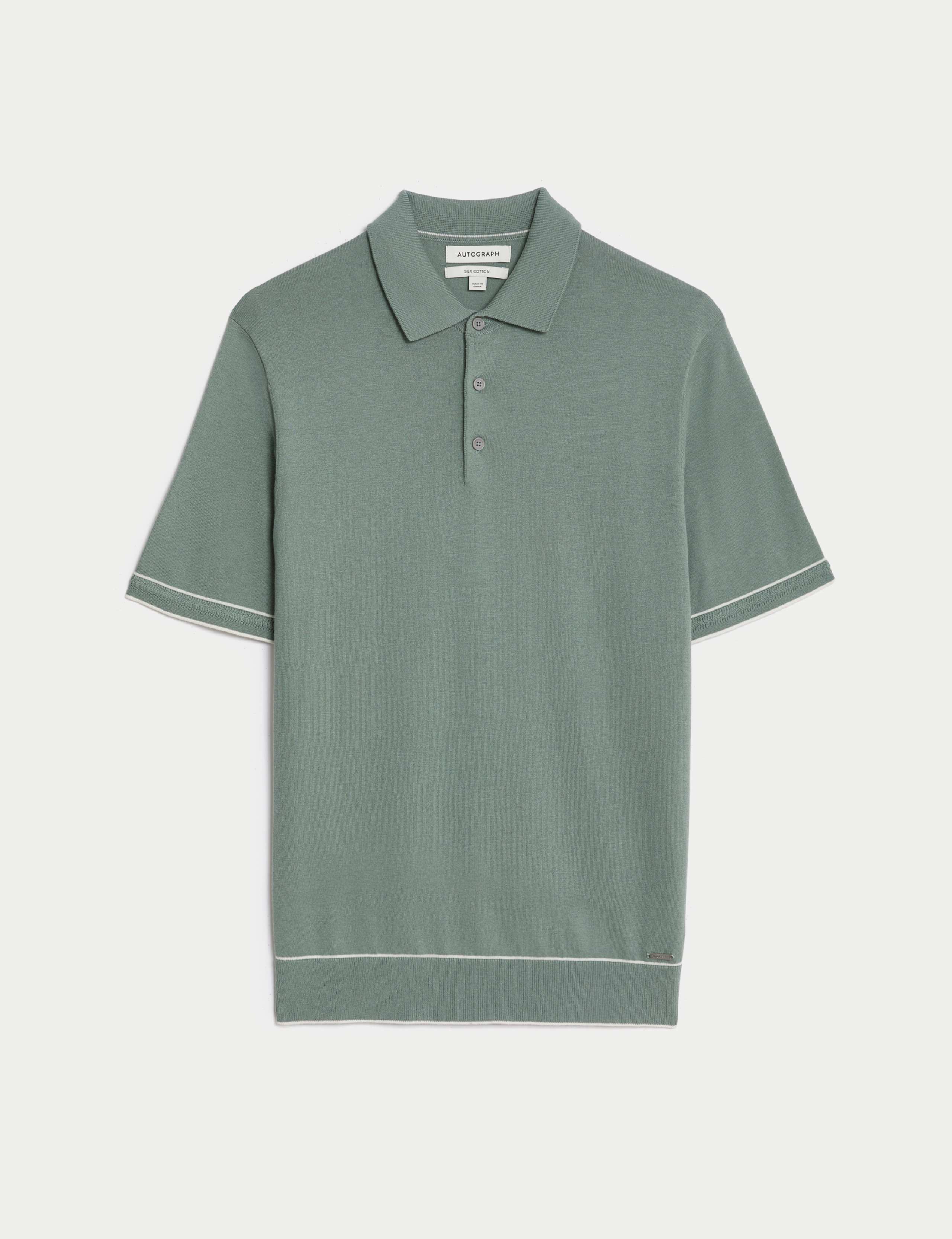 Silk Cotton Knitted Polo Shirt 2 of 5