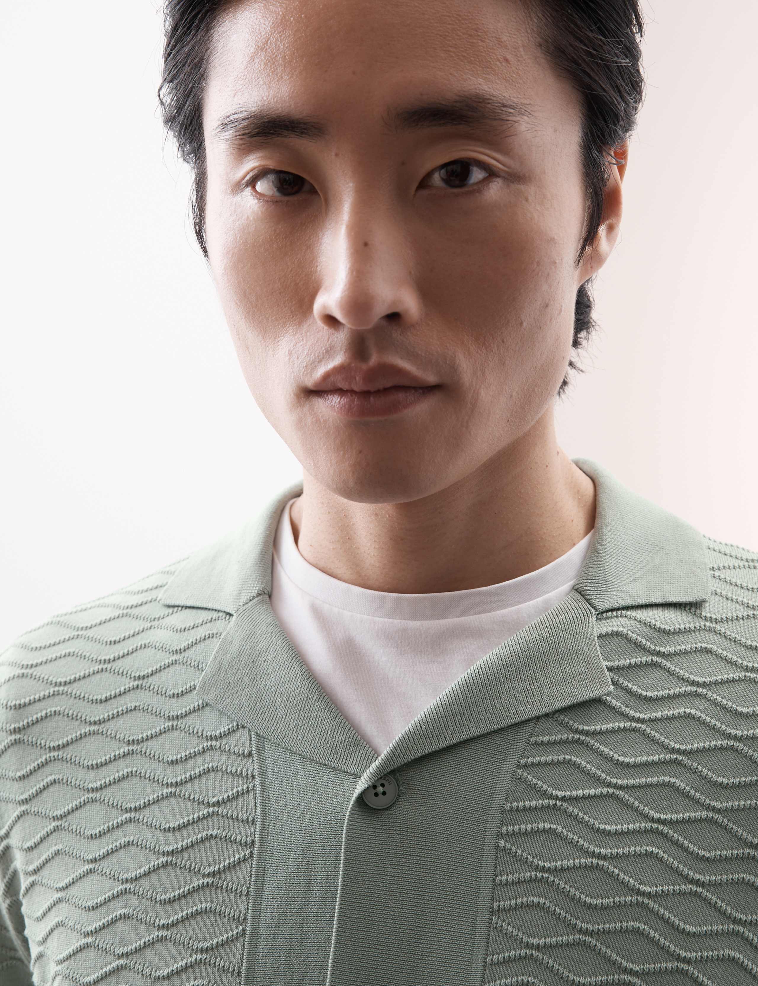 Cotton Rich Textured Knitted Polo Shirt 6 of 6