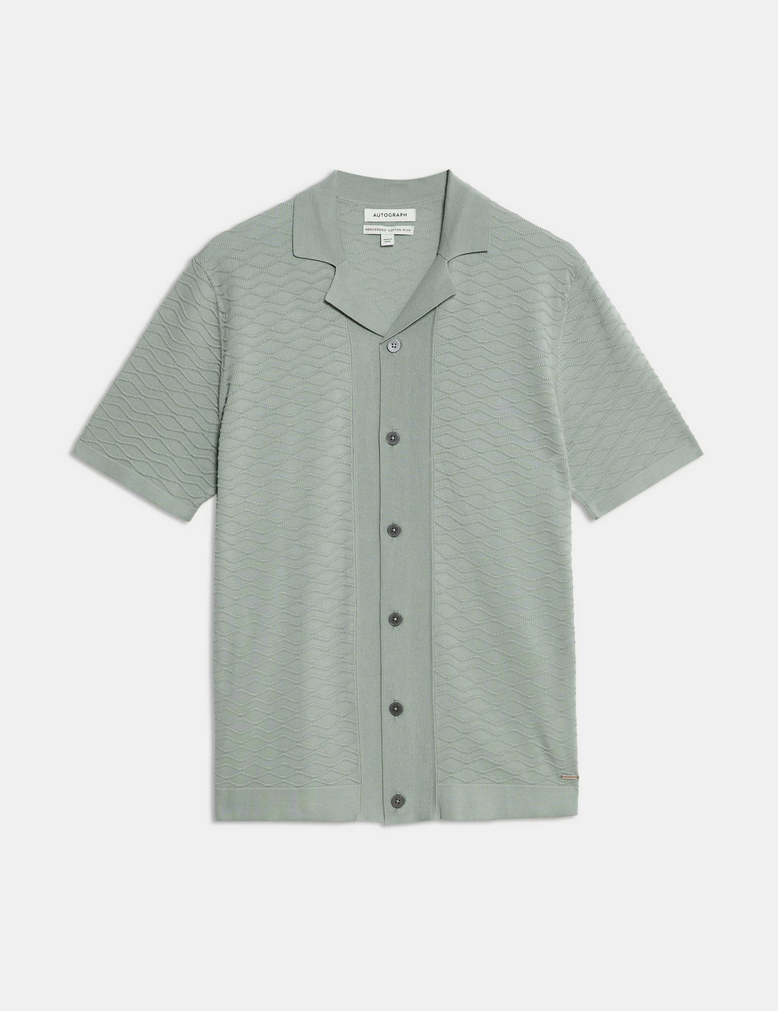 Cotton Rich Textured Knitted Polo Shirt 2 of 6