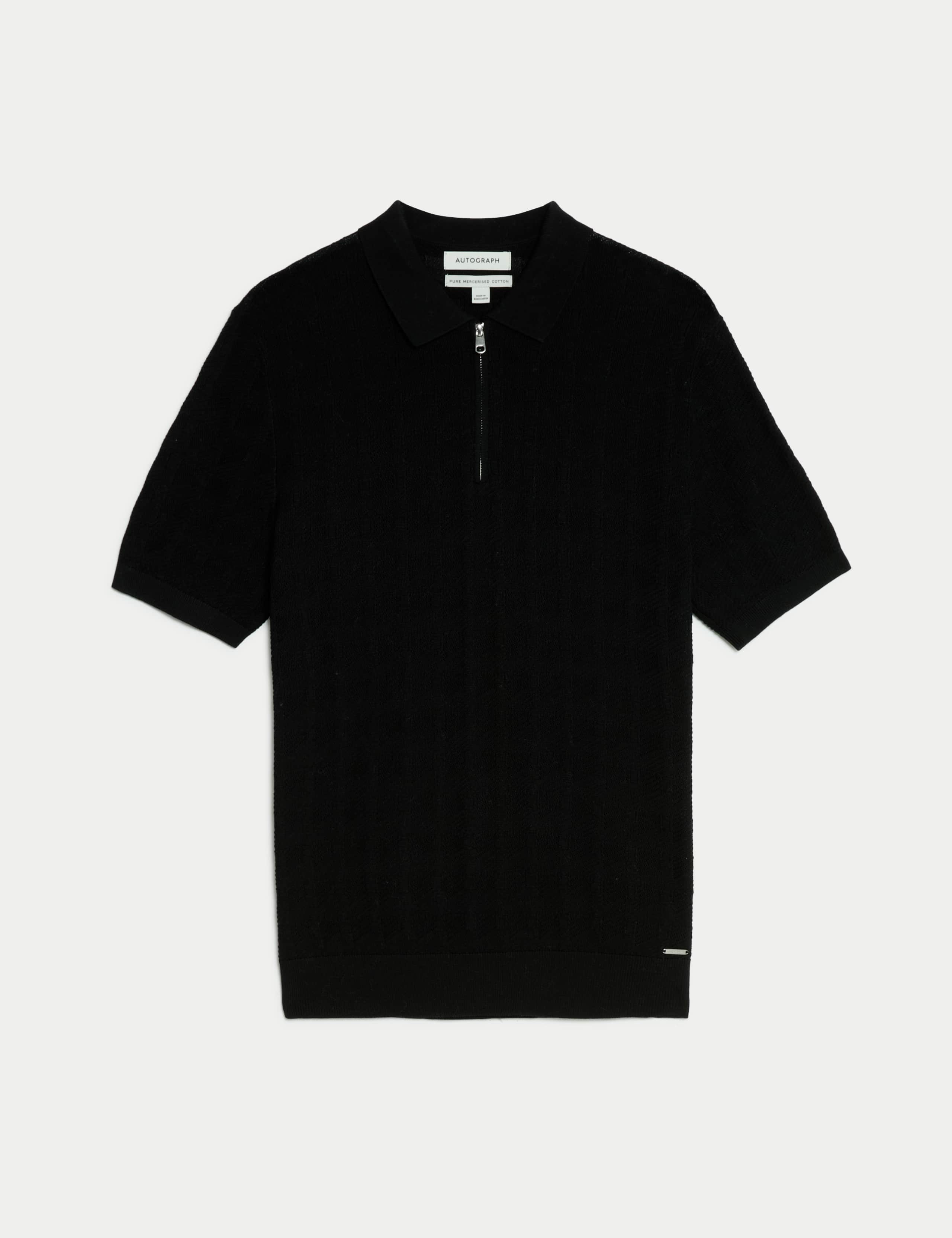 Pure Cotton Textured Knitted Polo Shirt 2 of 5