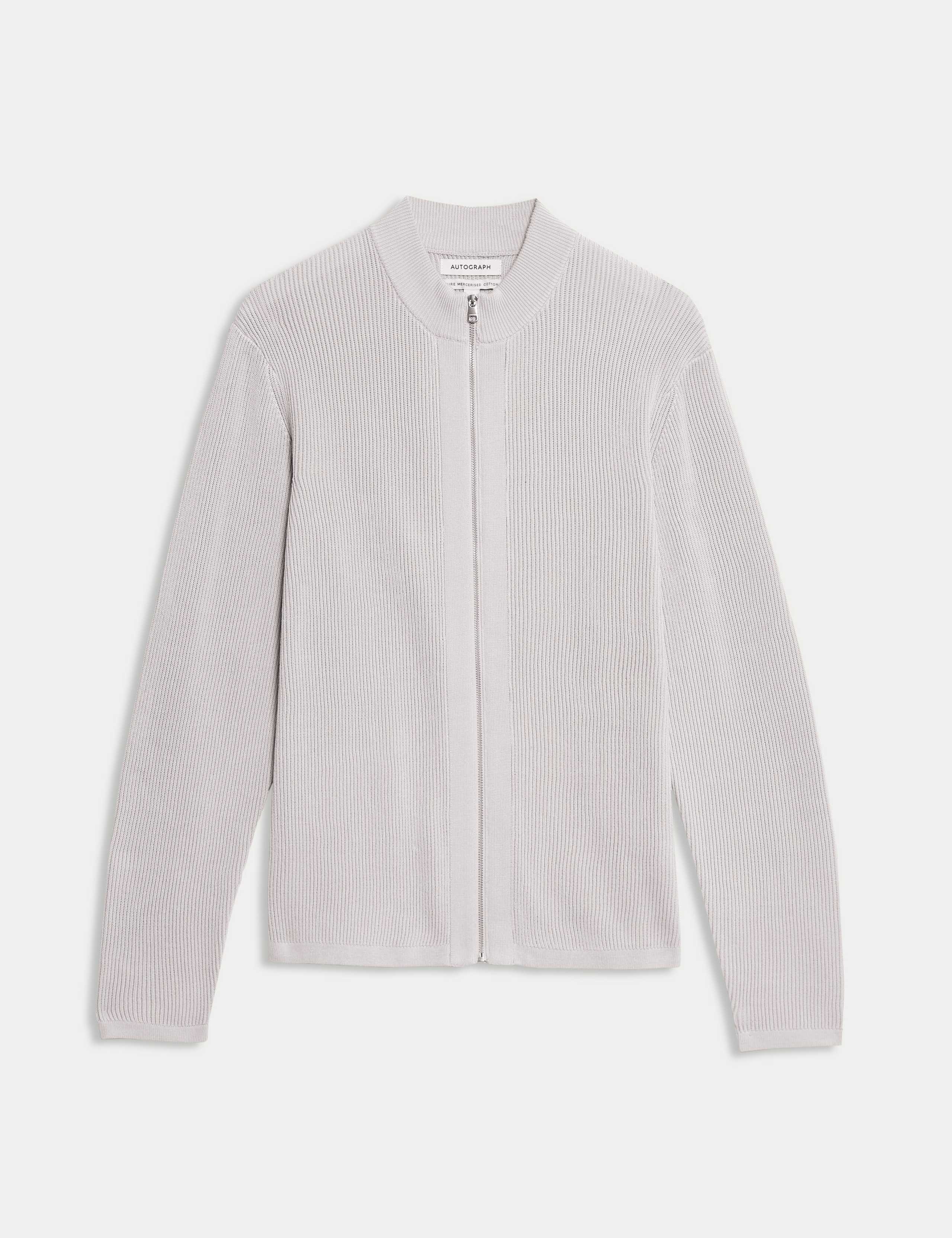 Mercerised Cotton Ribbed Knitted Jacket 2 of 5