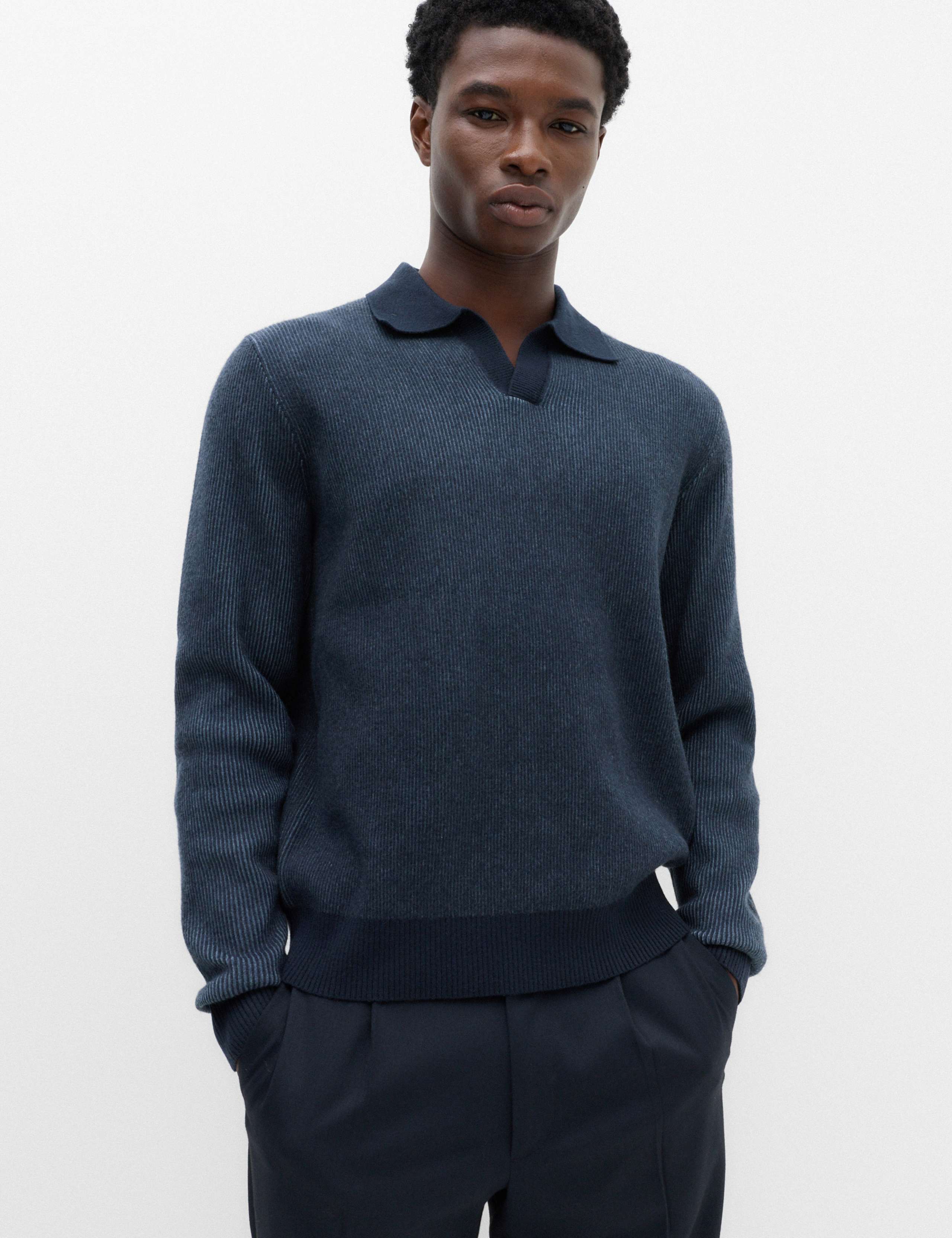 Air Yarn Plaited Open Neck Jumper 2 of 2
