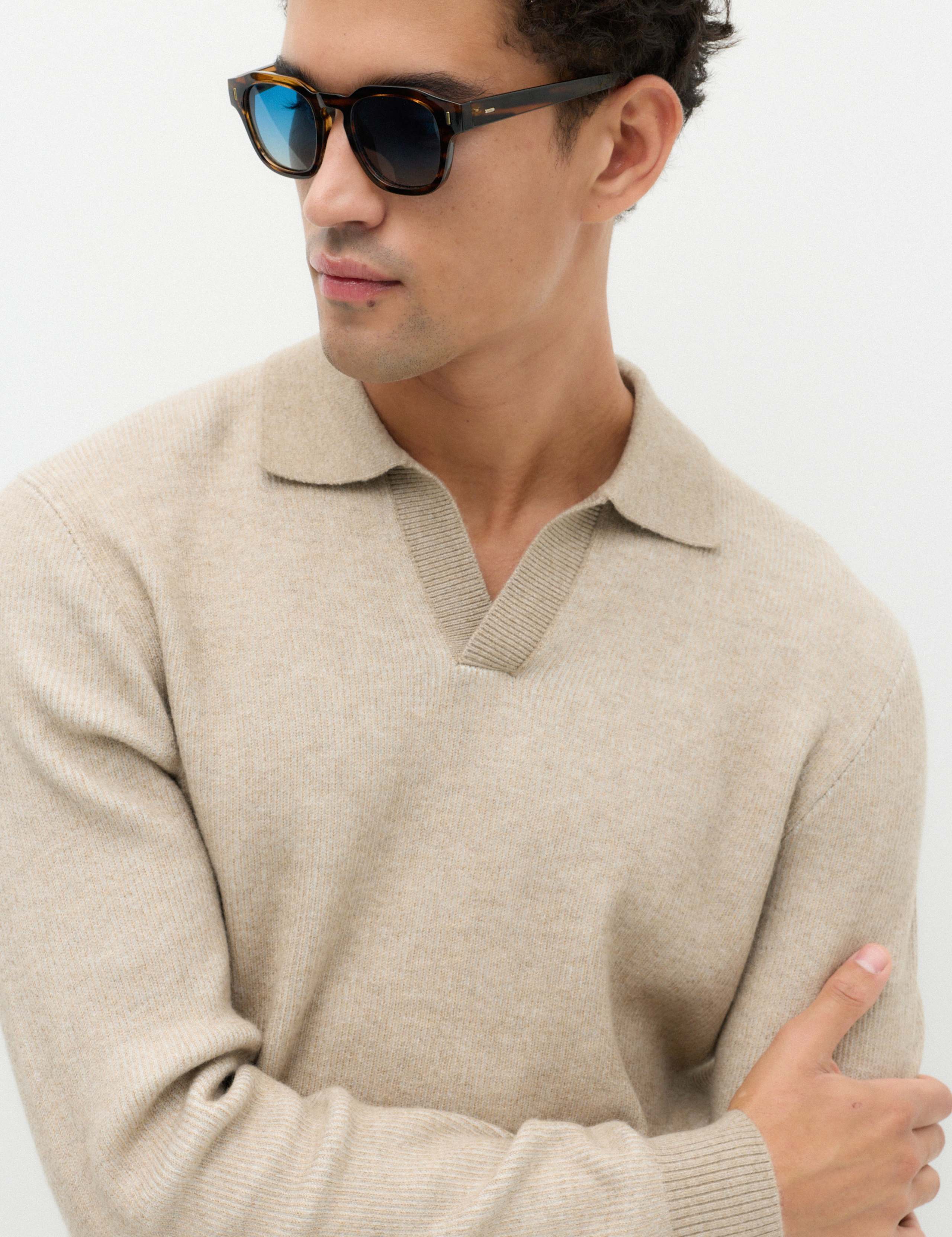 Air Yarn Plaited Open Neck Jumper 3 of 6