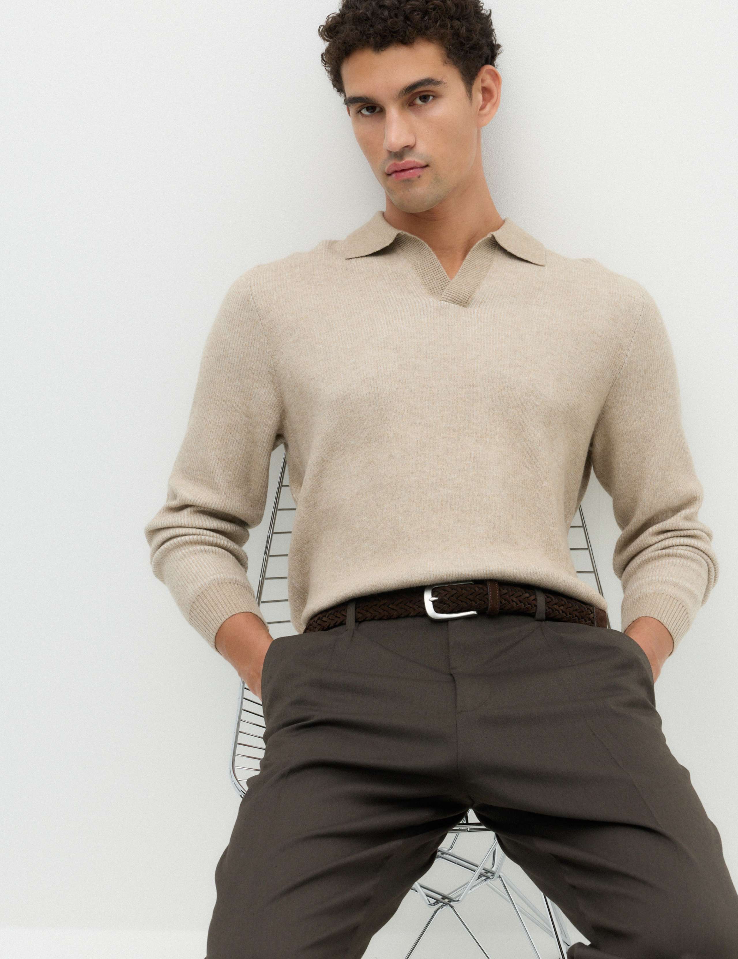 Air Yarn Plaited Open Neck Jumper 6 of 6