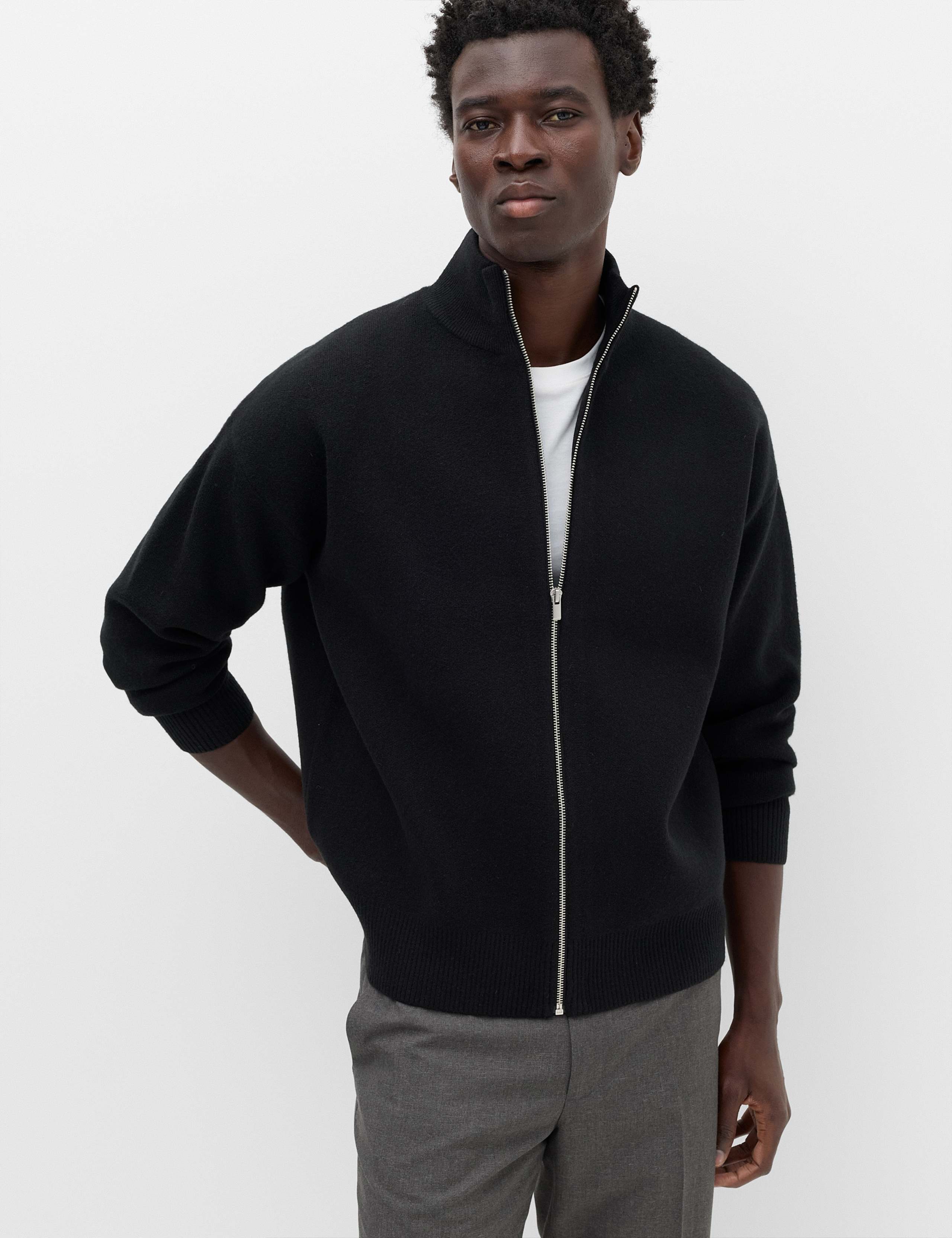 Relaxed Fit Zip Through Funnel Neck Jacket 1 of 6
