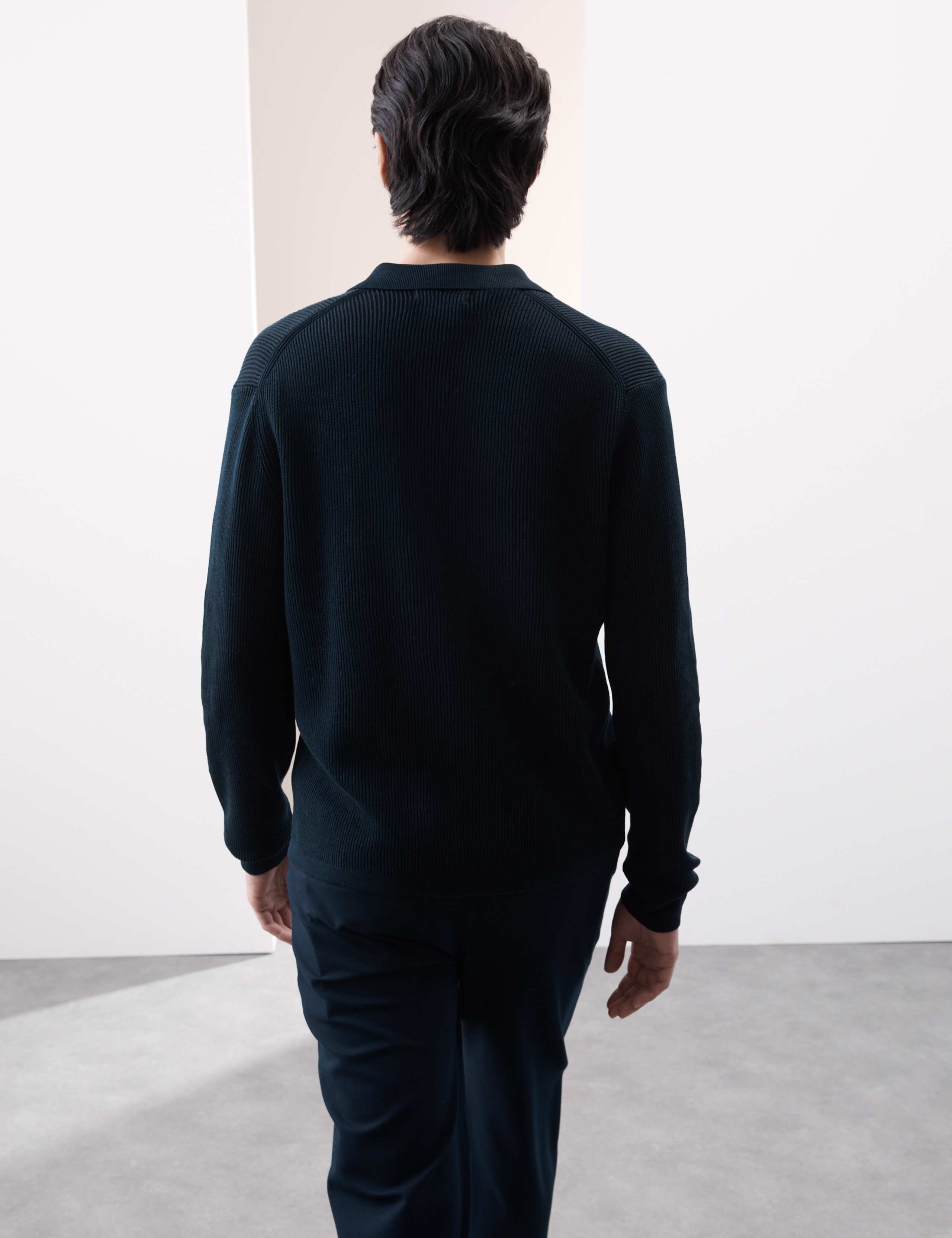Mercerised Cotton Ribbed Knitted Jacket 5 of 5