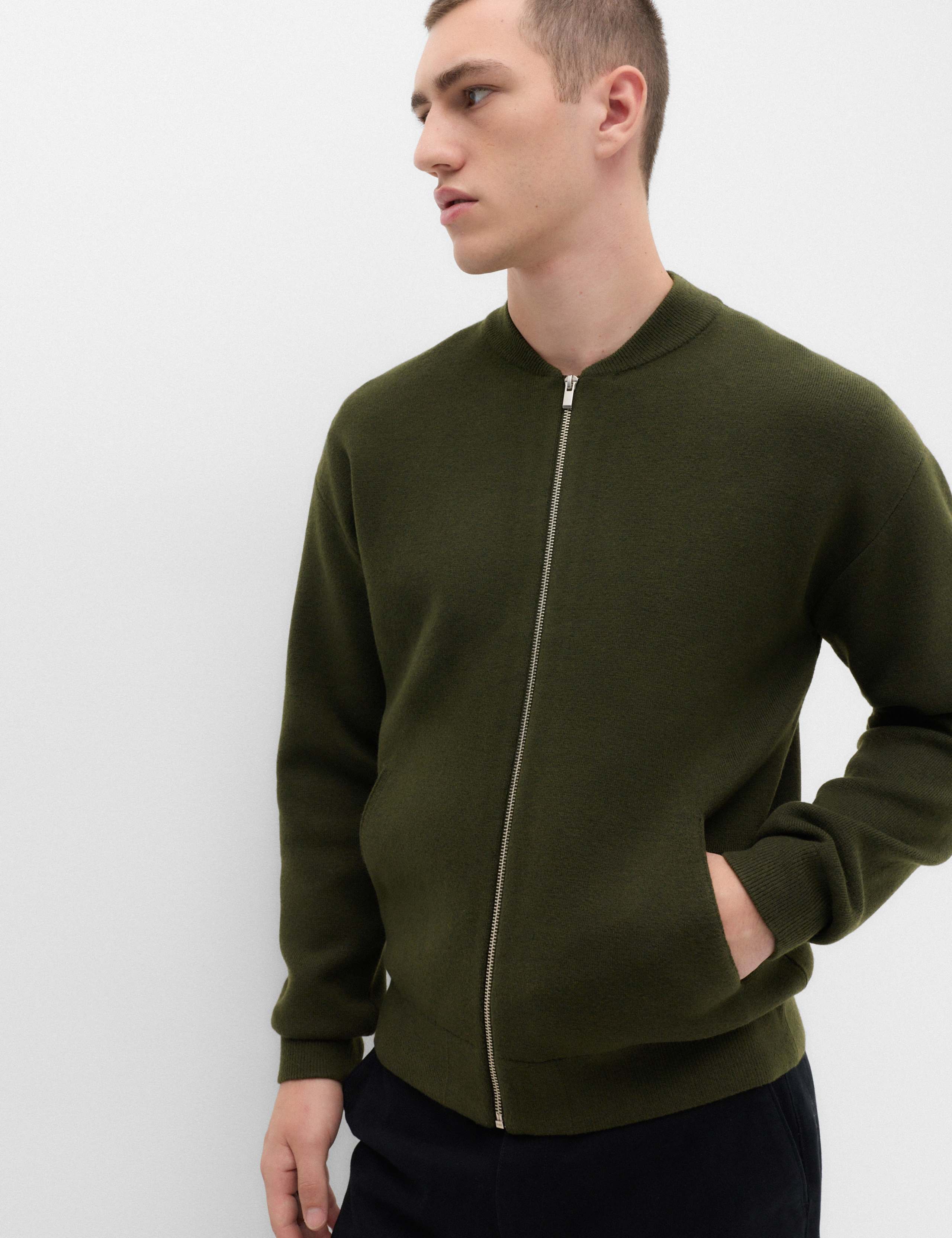 Air Yarn Knitted Bomber Jacket 1 of 6