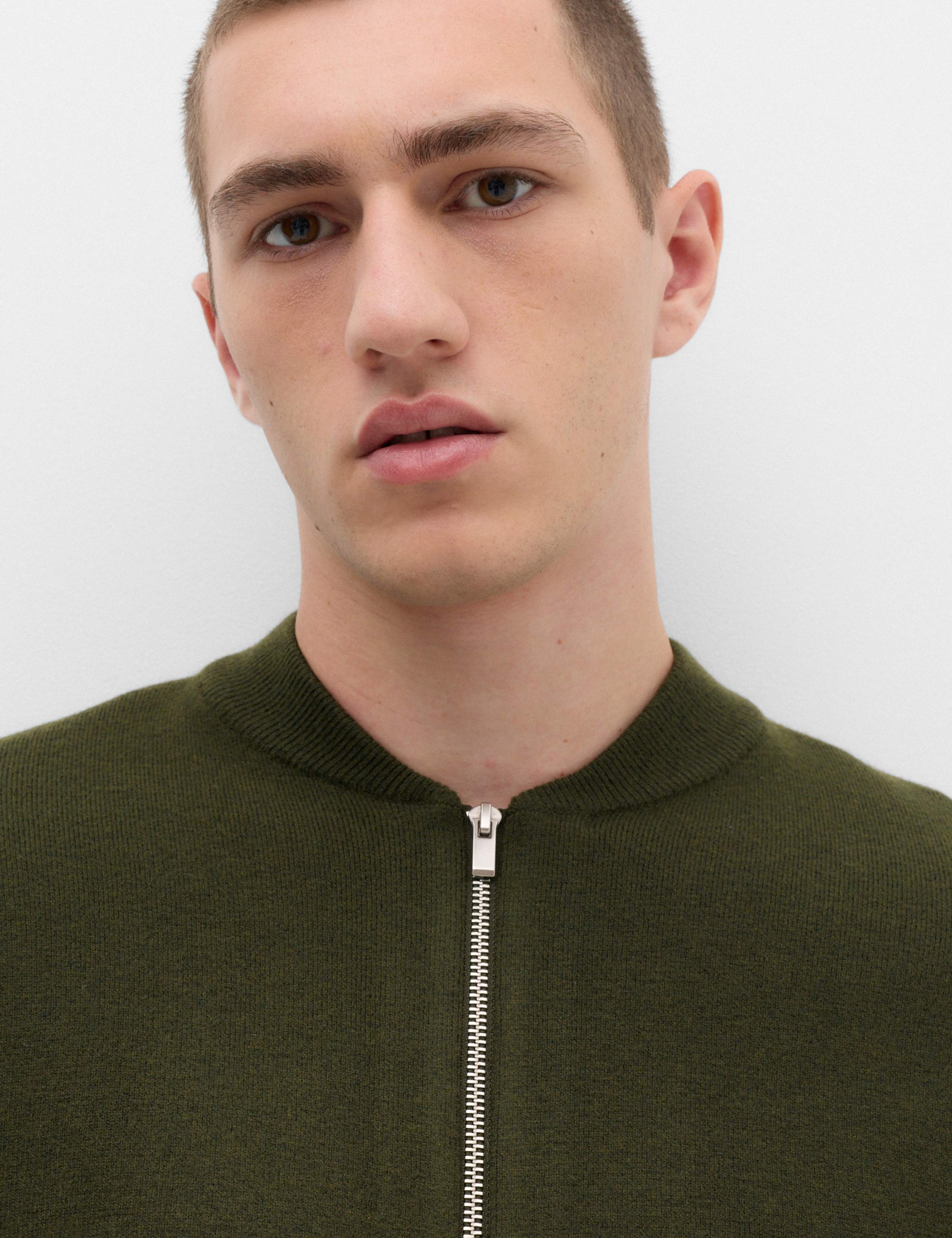 Air Yarn Knitted Bomber Jacket 3 of 6