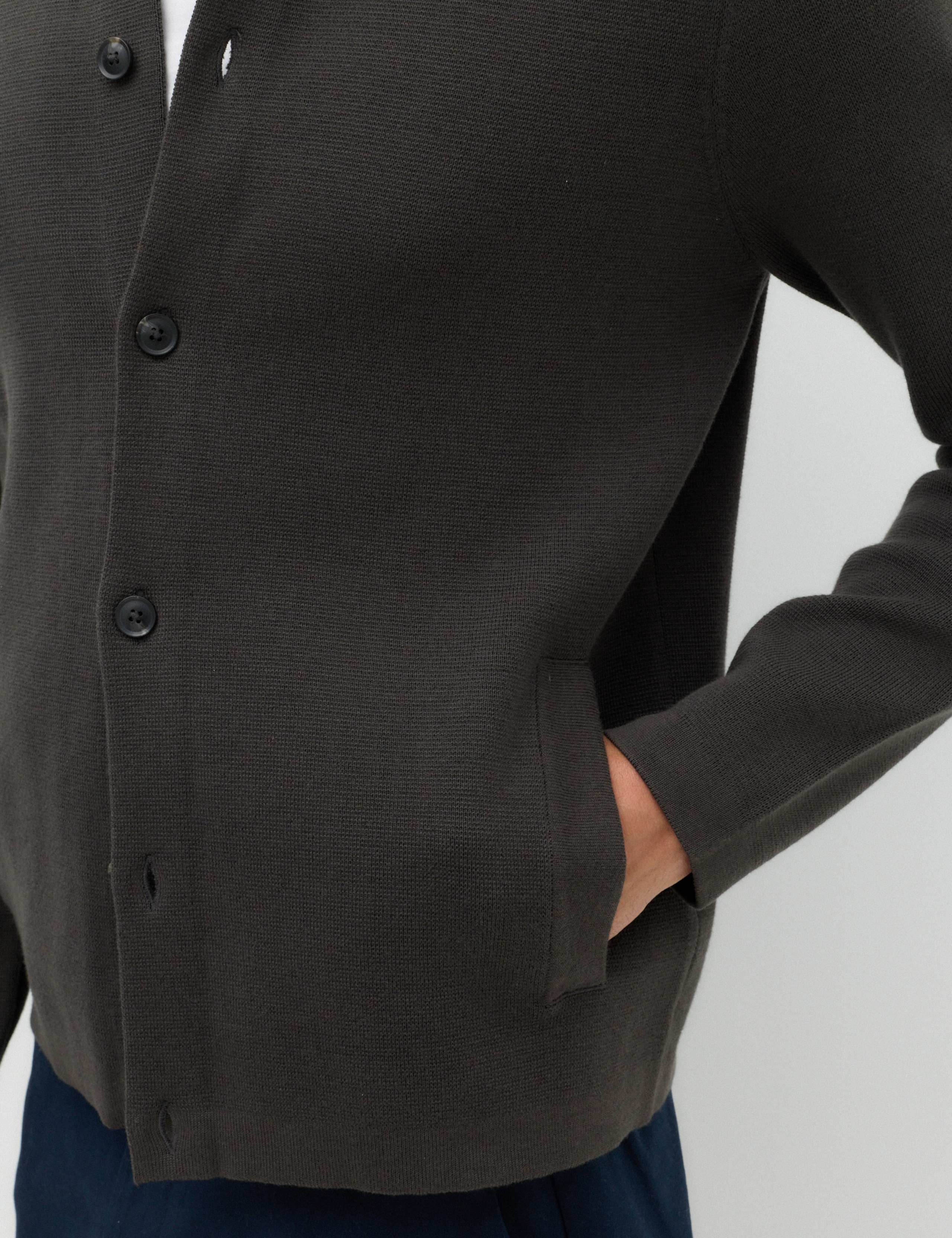 Cotton Blend Milano Knit Overshirt 4 of 6