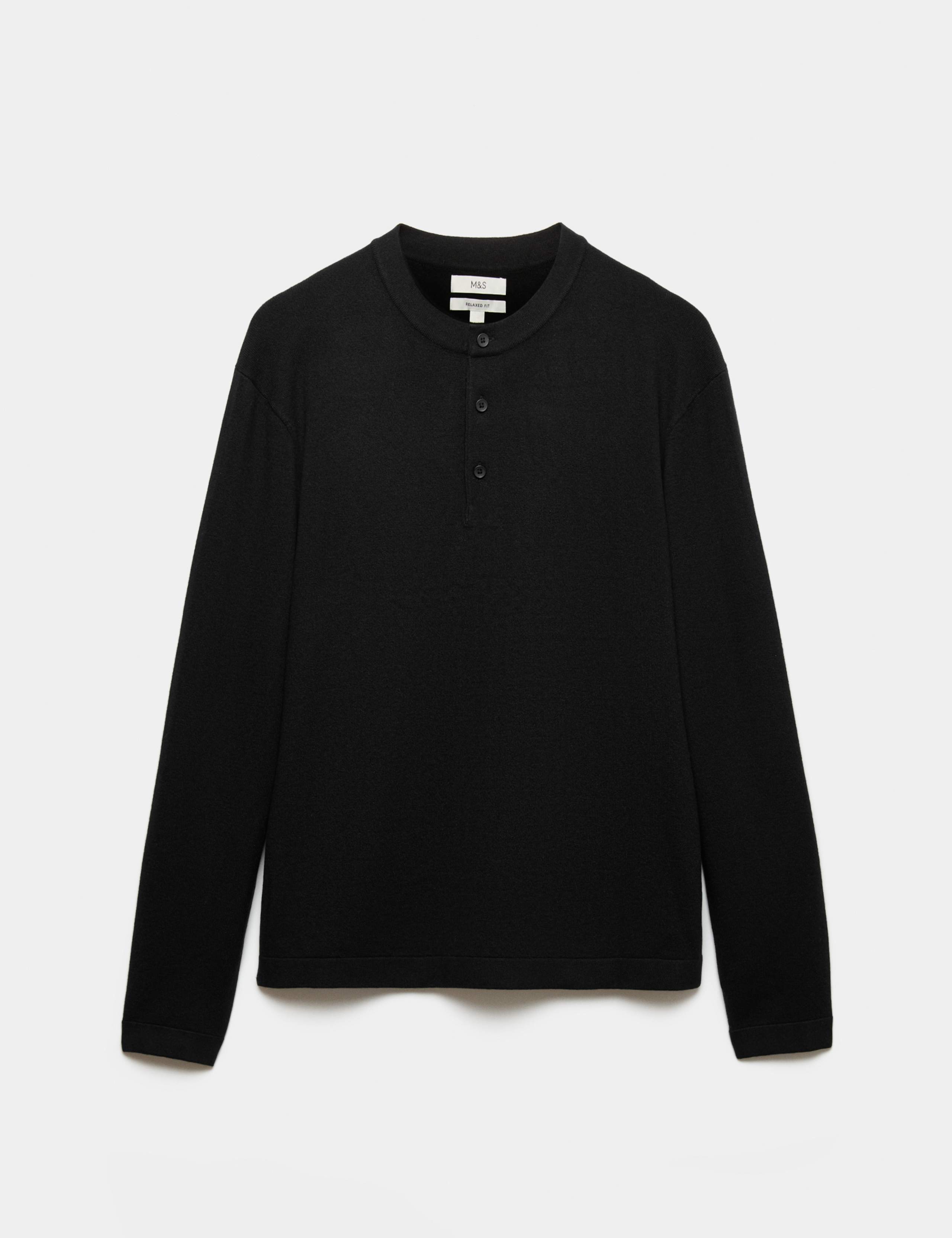 Air-Yarn Relaxed Henley Jumper 2 of 5