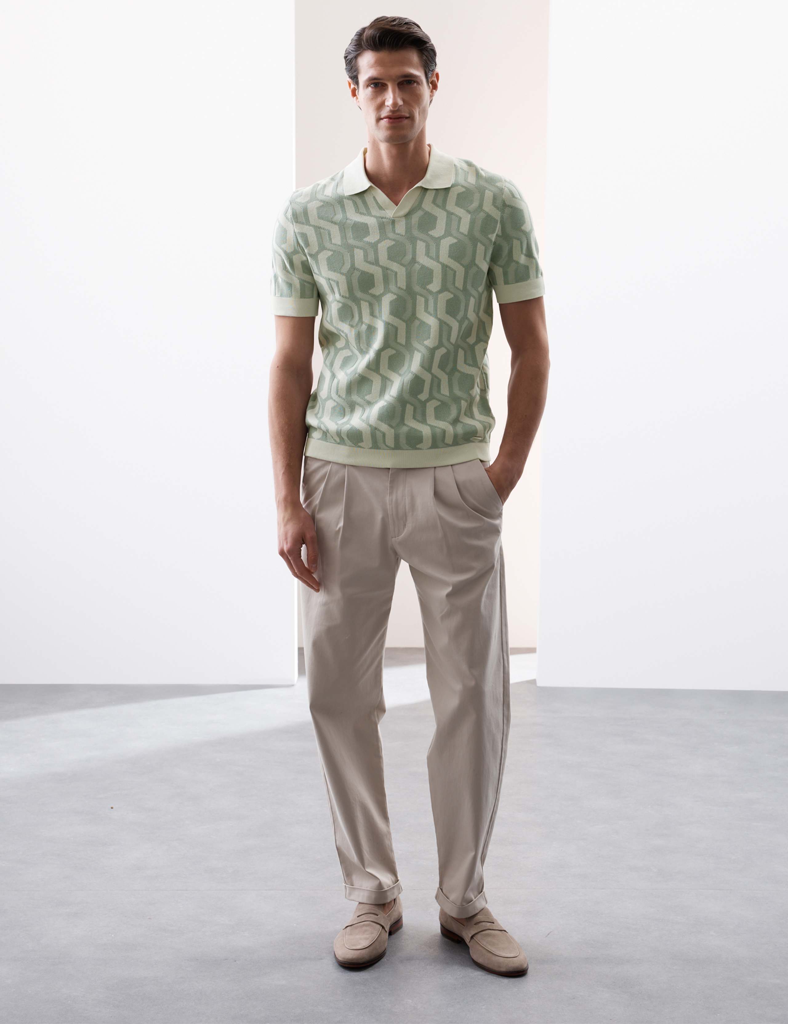 Pure Mercerised Cotton Knitted Polo Shirt 4 of 8