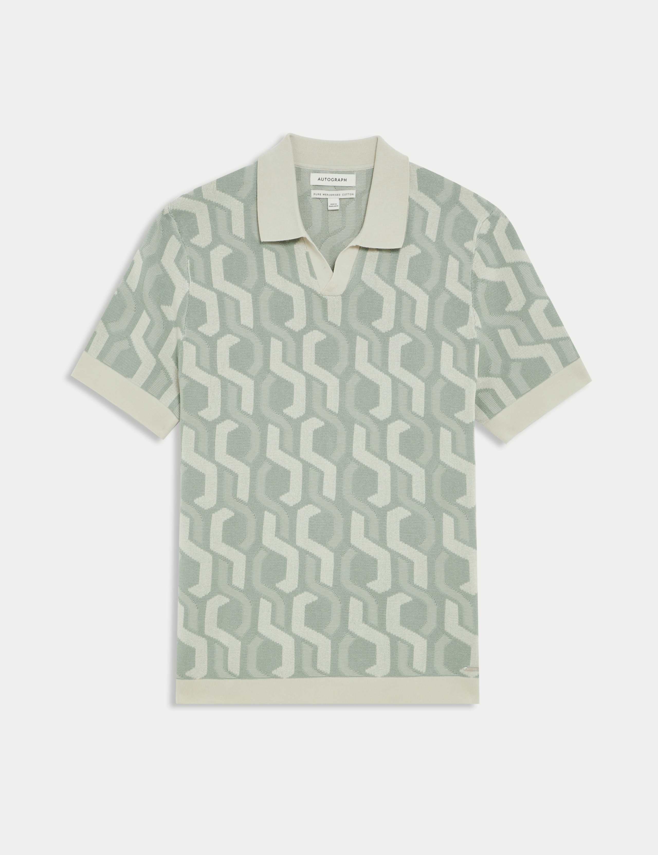 Pure Mercerised Cotton Knitted Polo Shirt 2 of 8