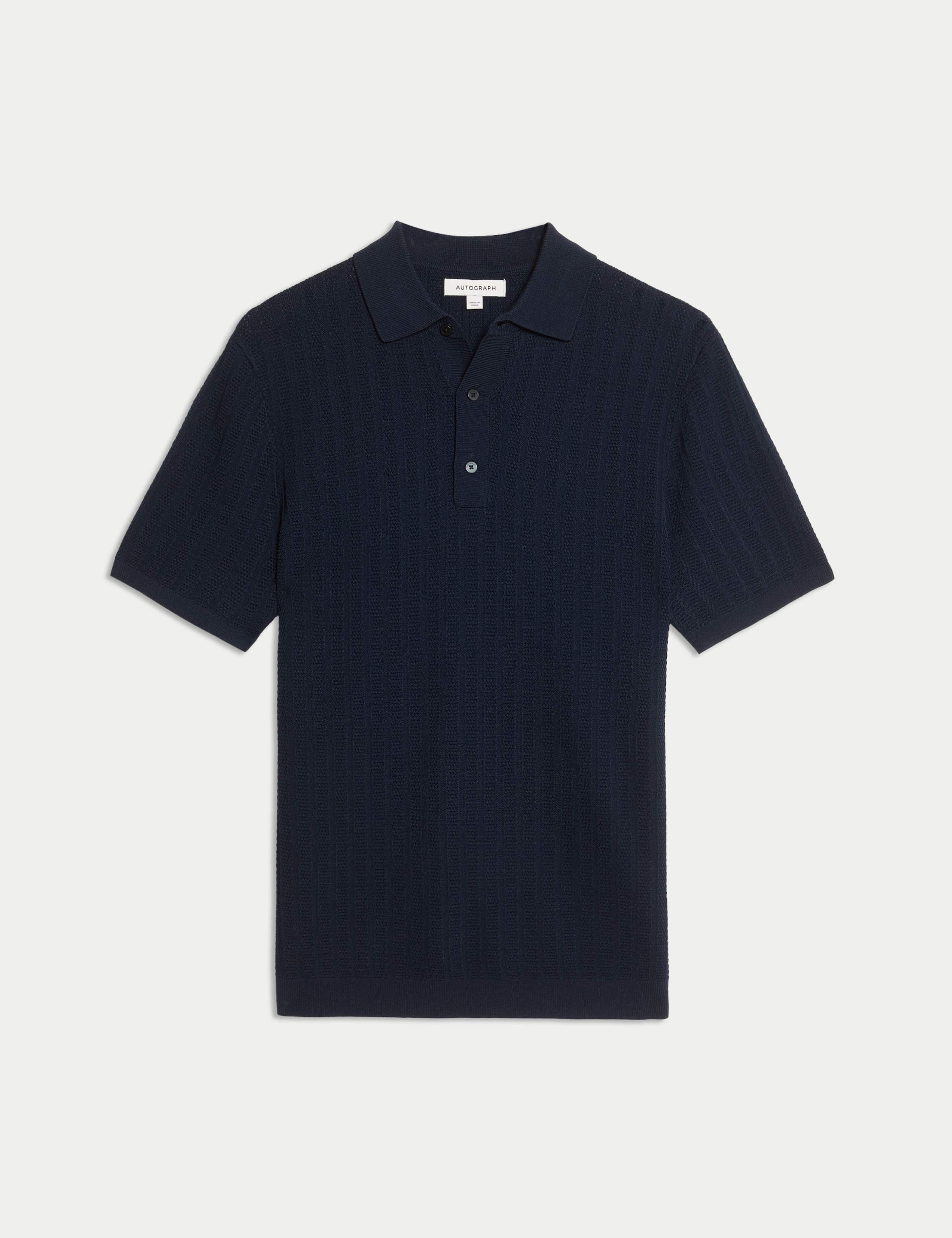 Textured  Viscose Rich Knitted Polo Shirt 2 of 7