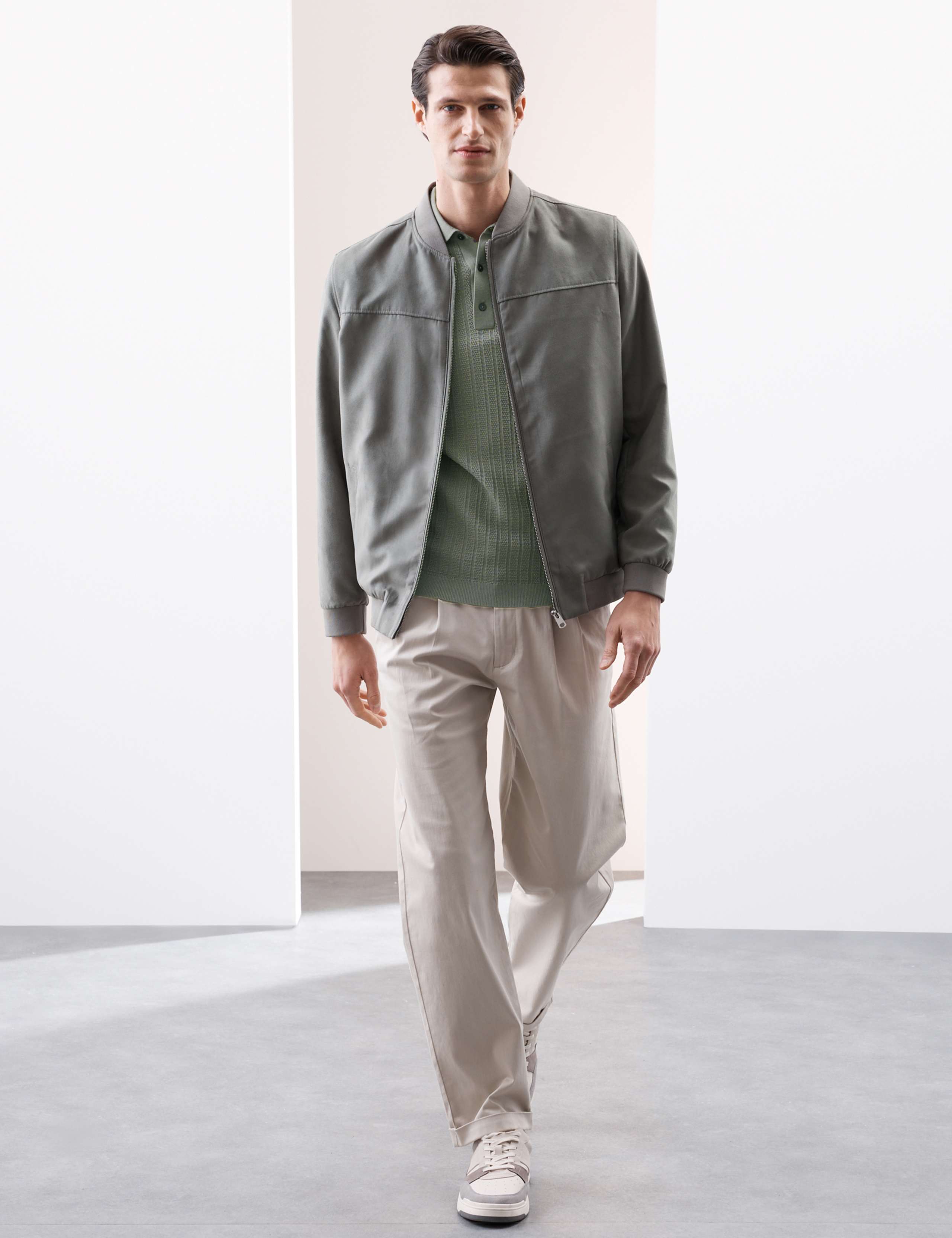 Textured  Viscose Rich Knitted Polo Shirt 3 of 6